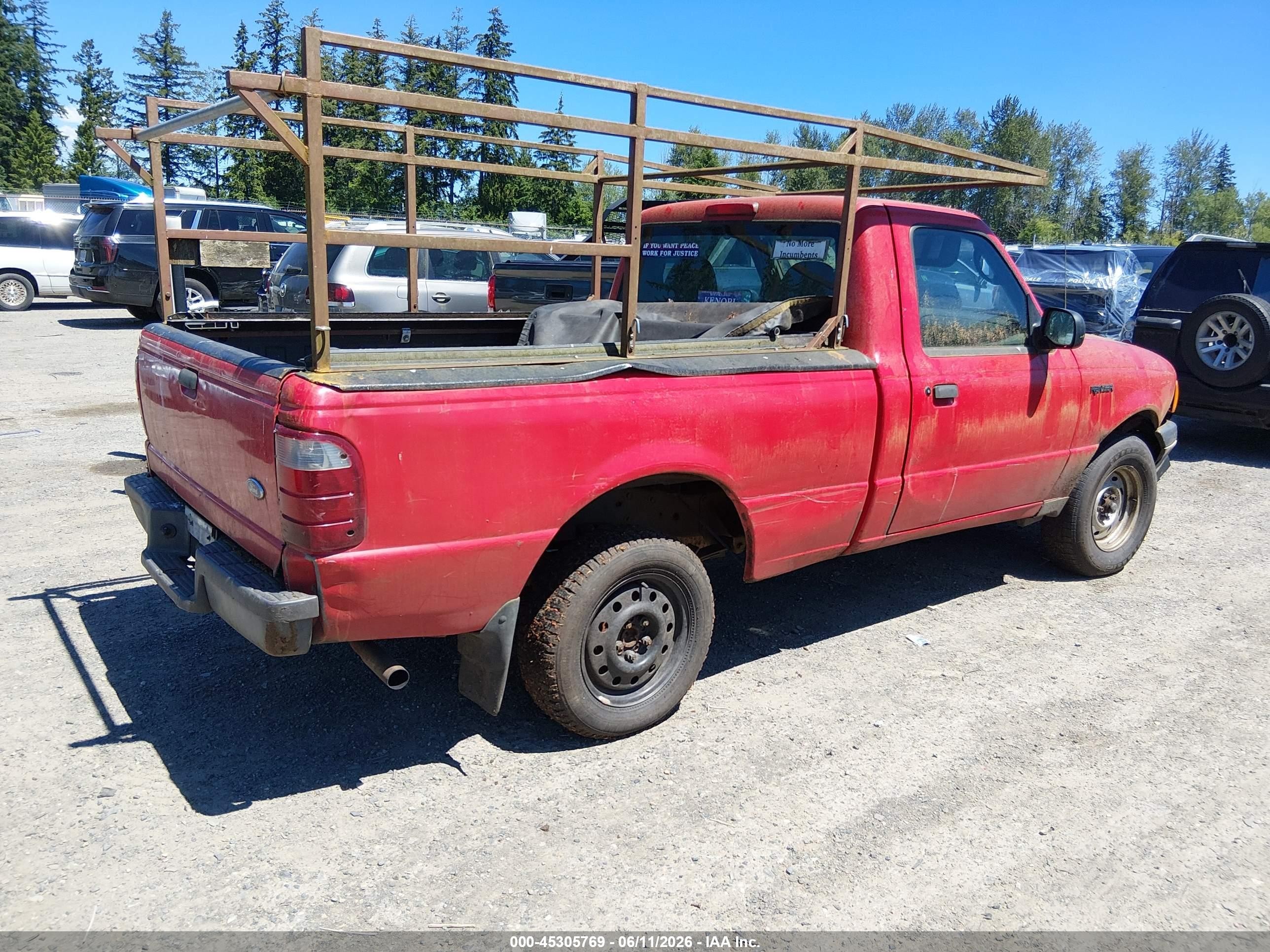 2003 Ford Ranger Xl/xlt Red vin: 1FTYR10D33PB21473