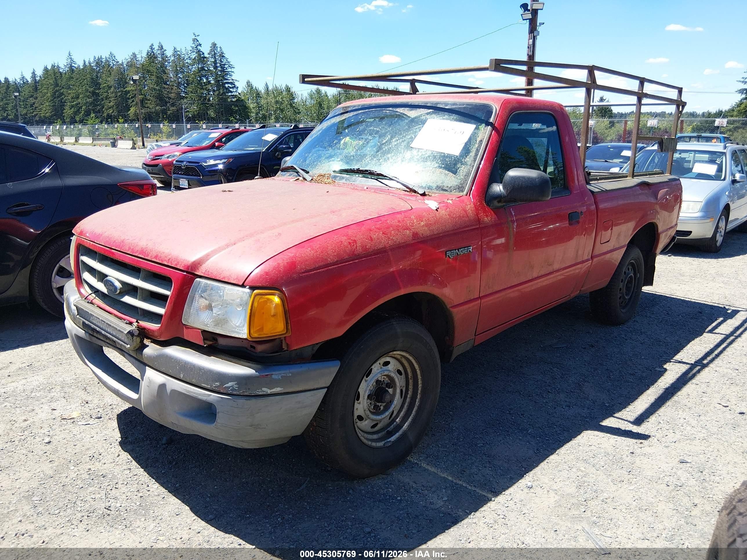 2003 Ford Ranger Xl/xlt Red vin: 1FTYR10D33PB21473