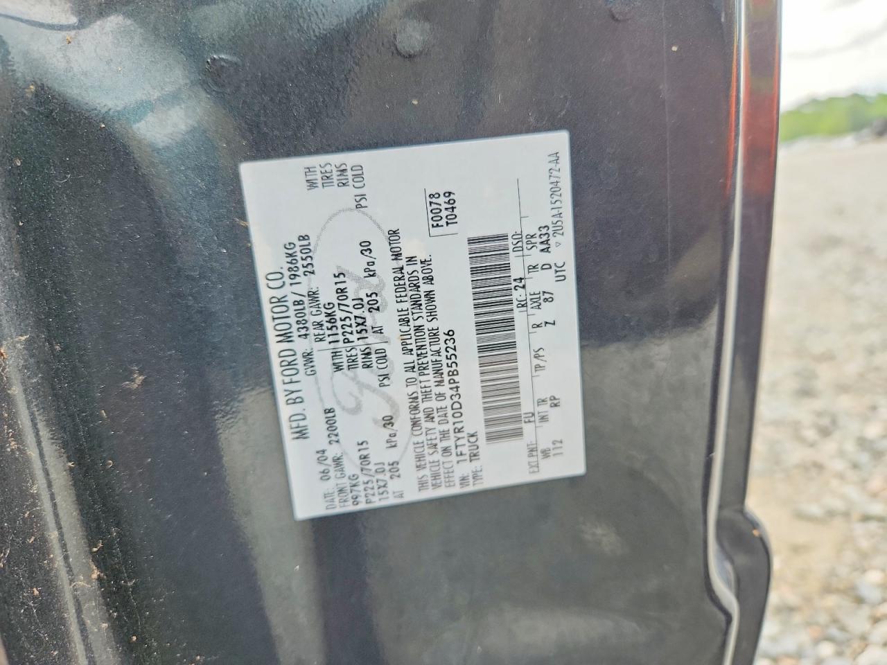 2004 Ford Ranger Green vin: 1FTYR10D34PB55236