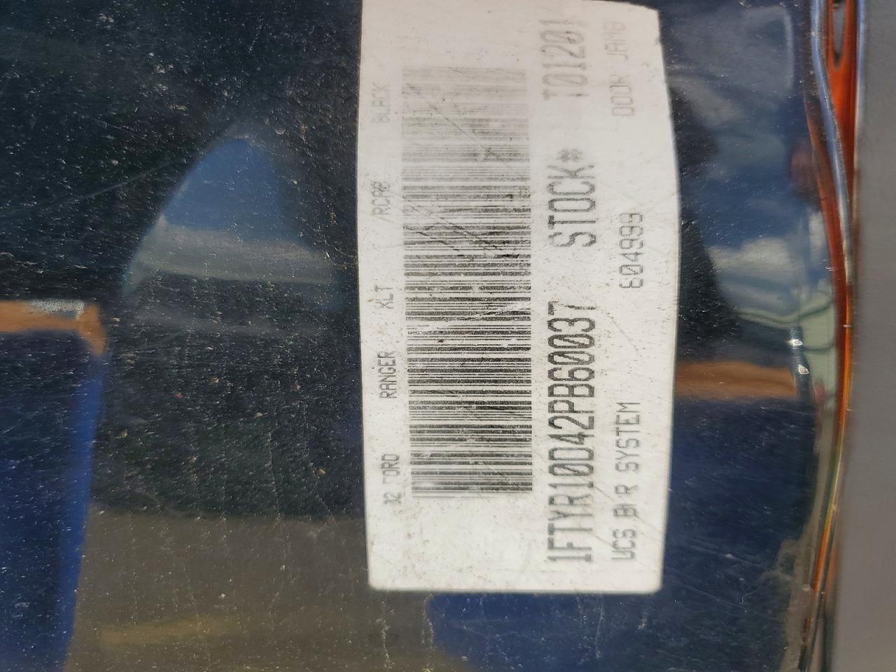 2002 Ford Ranger Black vin: 1FTYR10D42PB60037