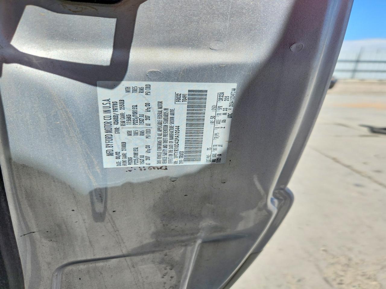 2004 Ford Ranger Silver vin: 1FTYR10D43PA10544