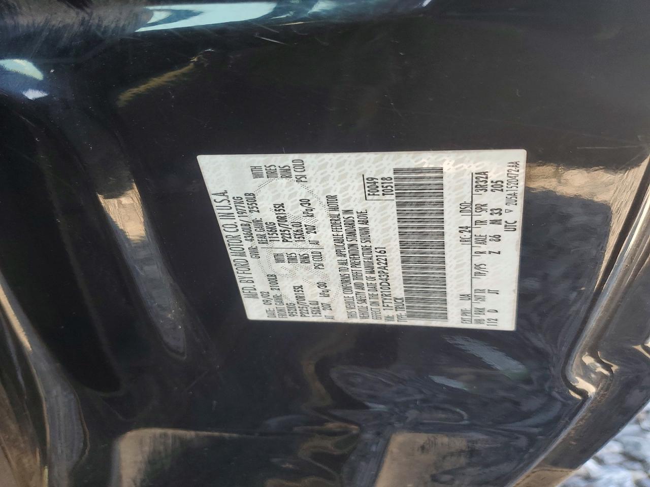 2003 Ford Ranger Black vin: 1FTYR10D43PA22161