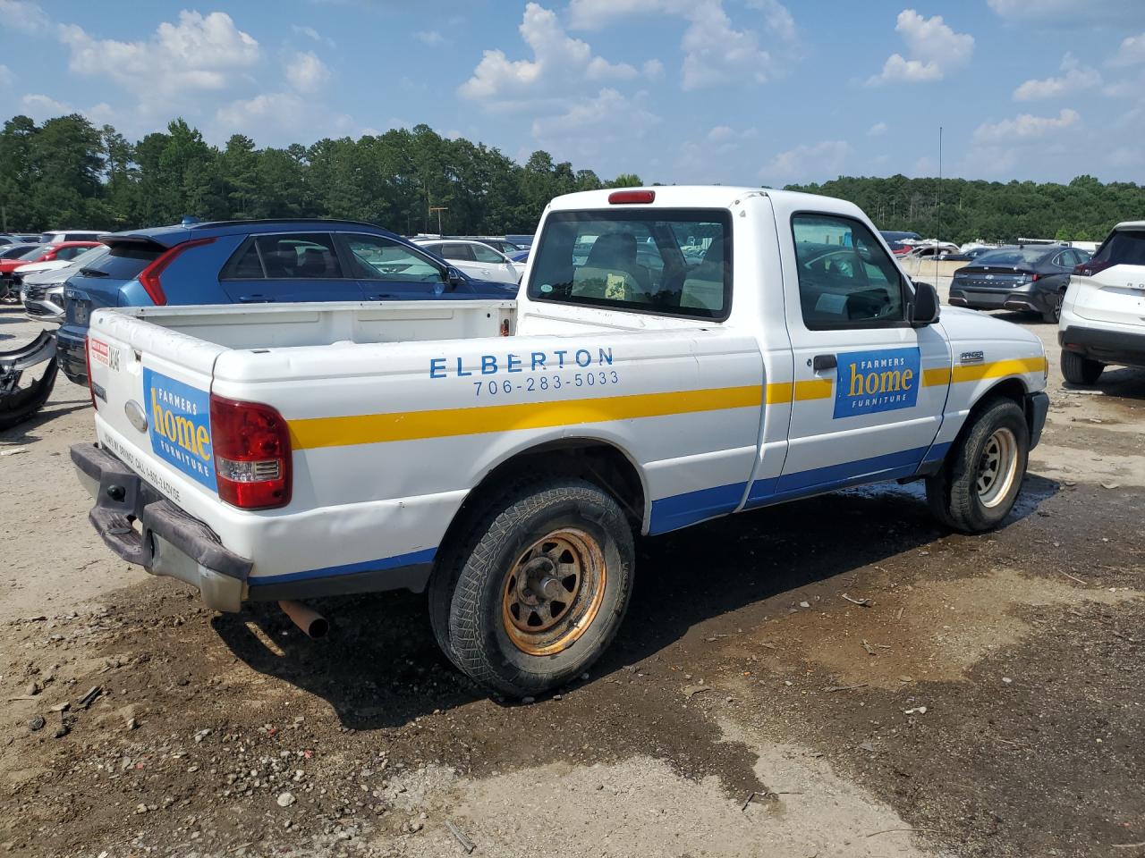 2006 Ford Ranger White vin: 1FTYR10D46PA61661 Damage: Right Cab Side, Peeling, 1 To 2 Inches
