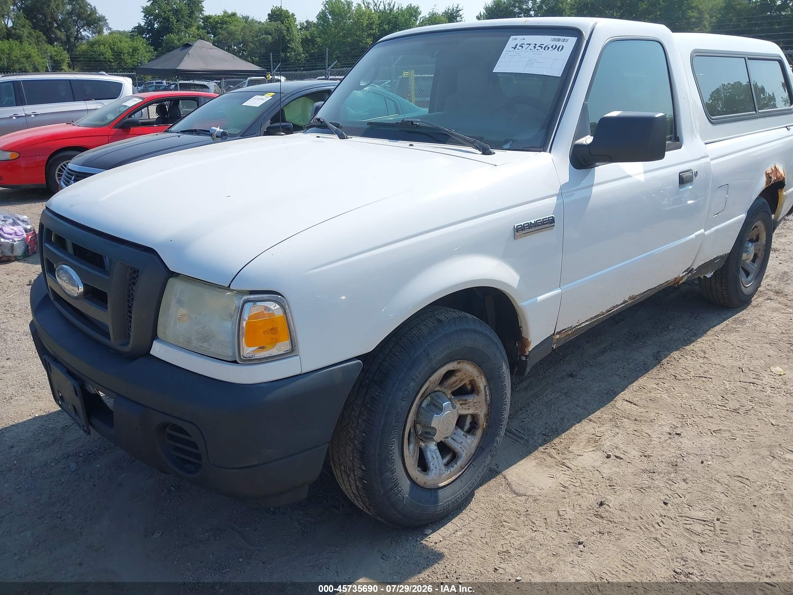 2008 Ford Ranger Xl/xlt White vin: 1FTYR10D48PA71898