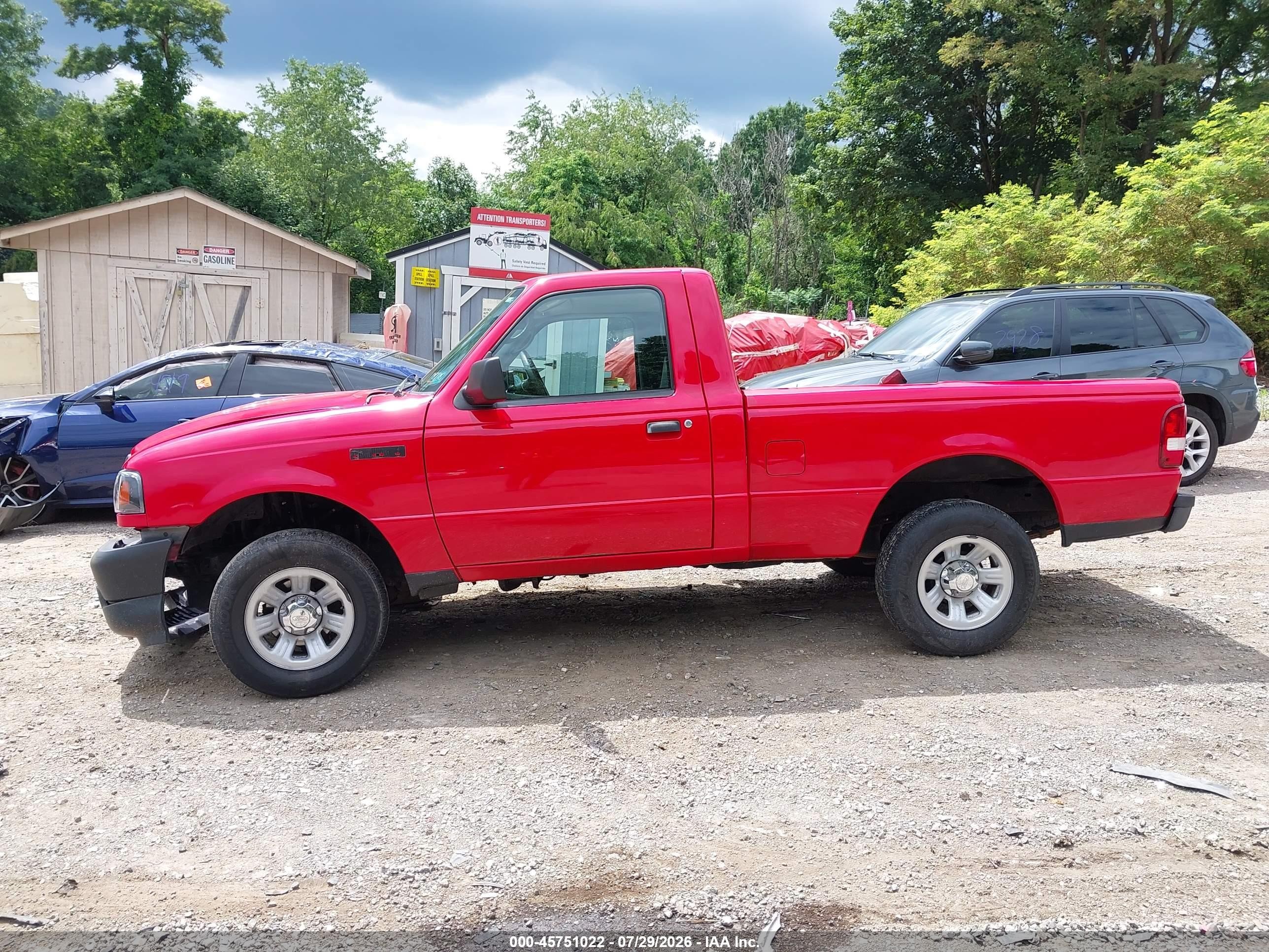2008 Ford Ranger Xl/xlt Red vin: 1FTYR10D48PA84425