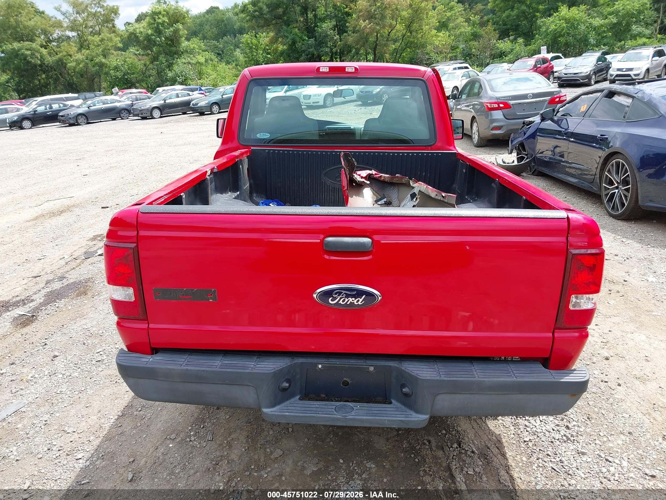 2008 Ford Ranger Xl/xlt Red vin: 1FTYR10D48PA84425