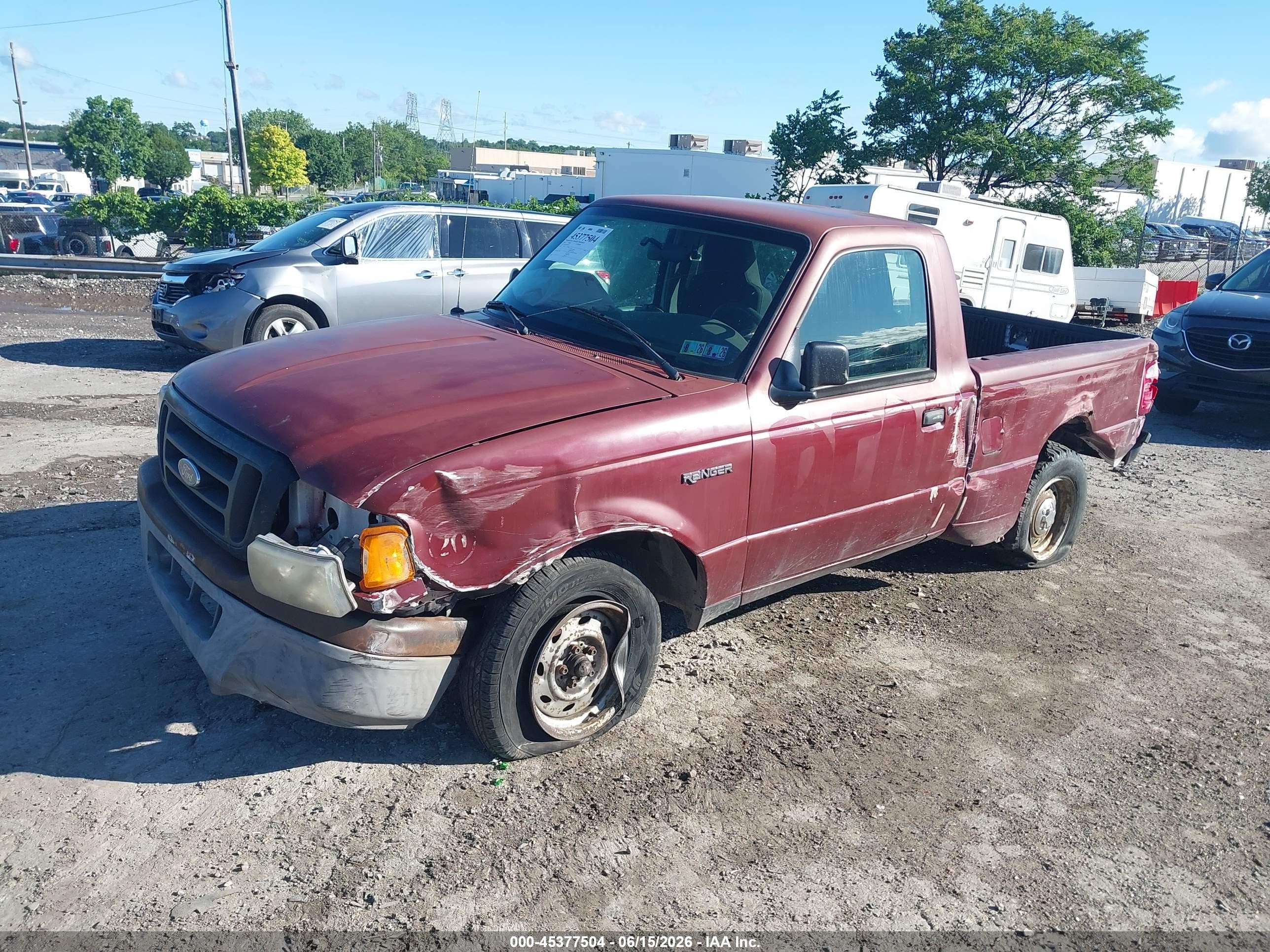 2004 Ford Ranger Xl/xlt Maroon vin: 1FTYR10D64PA45524