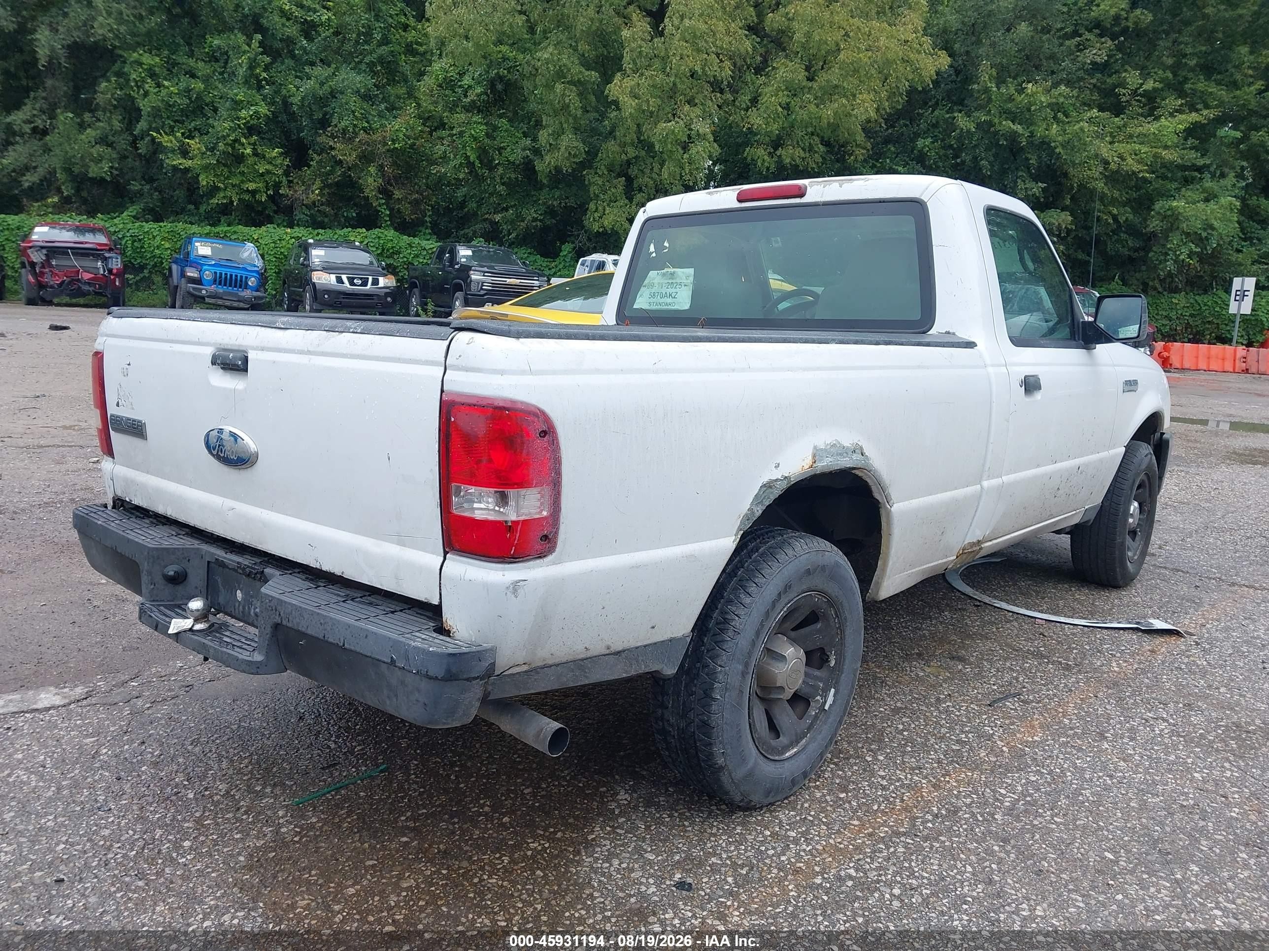 2007 Ford Ranger Stx/xl/xlt White vin: 1FTYR10D67PA46158