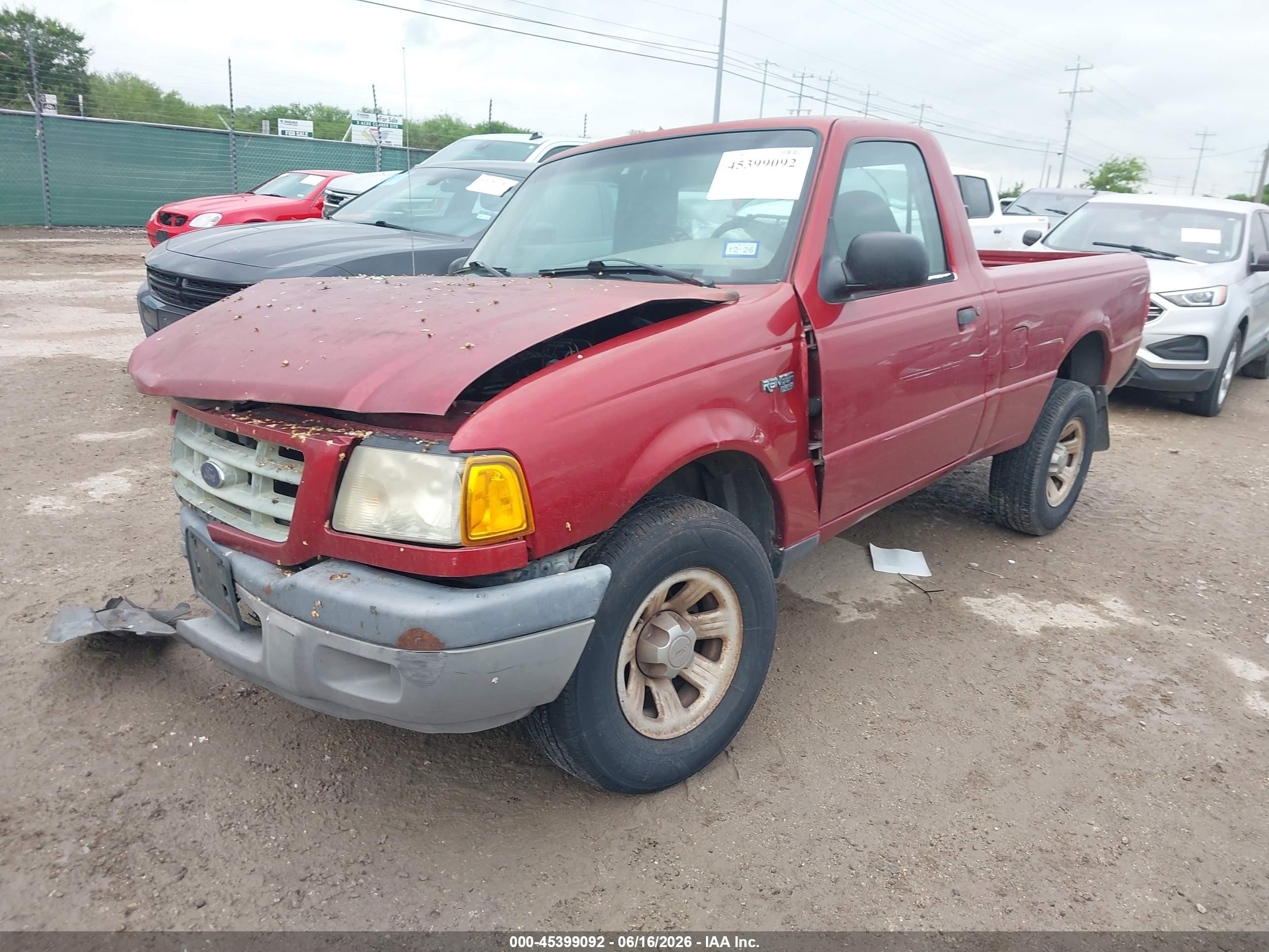 2003 Ford Ranger Xl/xlt Red vin: 1FTYR10D73PB71776