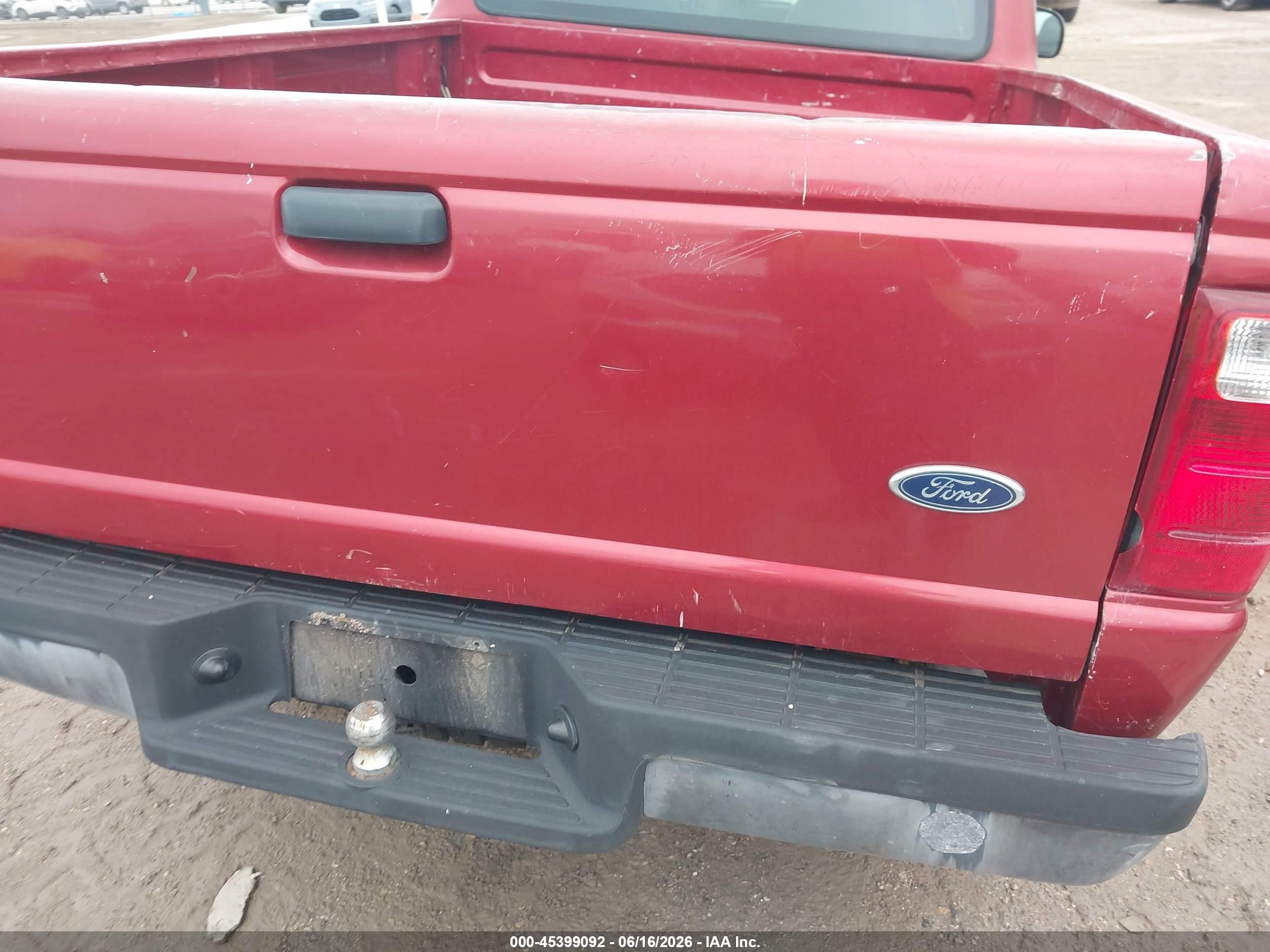 2003 Ford Ranger Xl/xlt Red vin: 1FTYR10D73PB71776