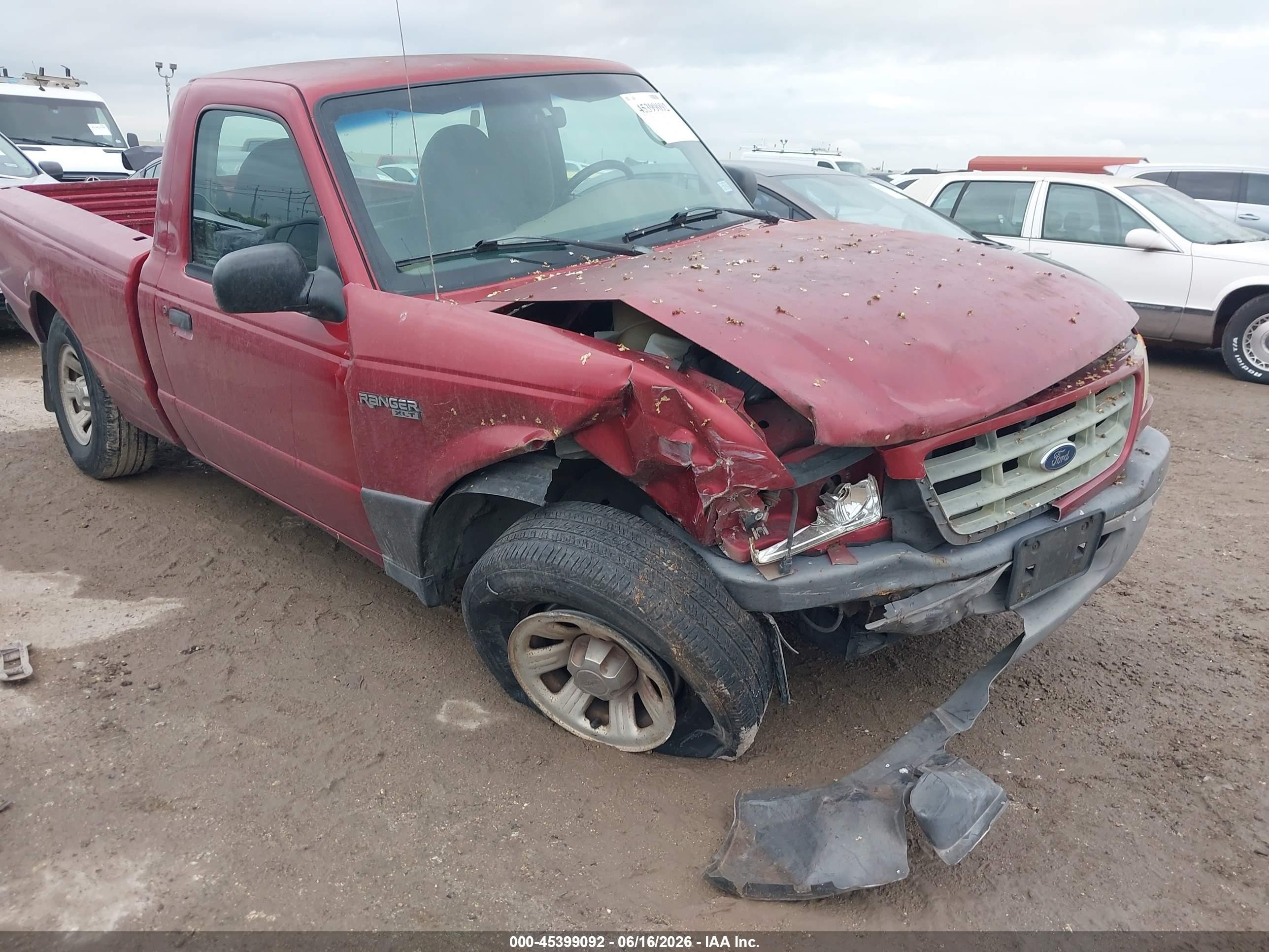 2003 Ford Ranger Xl/xlt Red vin: 1FTYR10D73PB71776