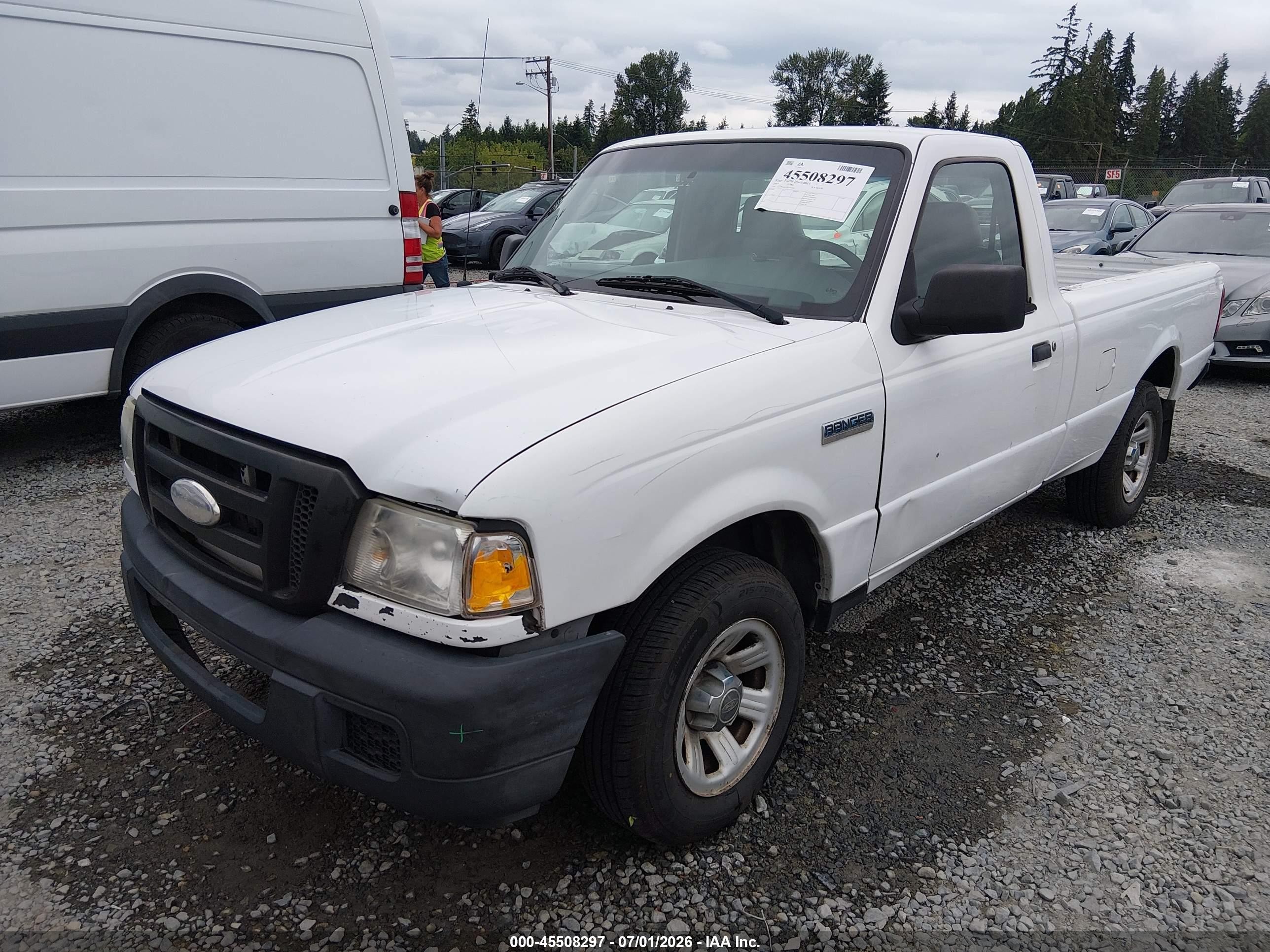 2007 Ford Ranger Stx/xl/xlt White vin: 1FTYR10D77PA66242