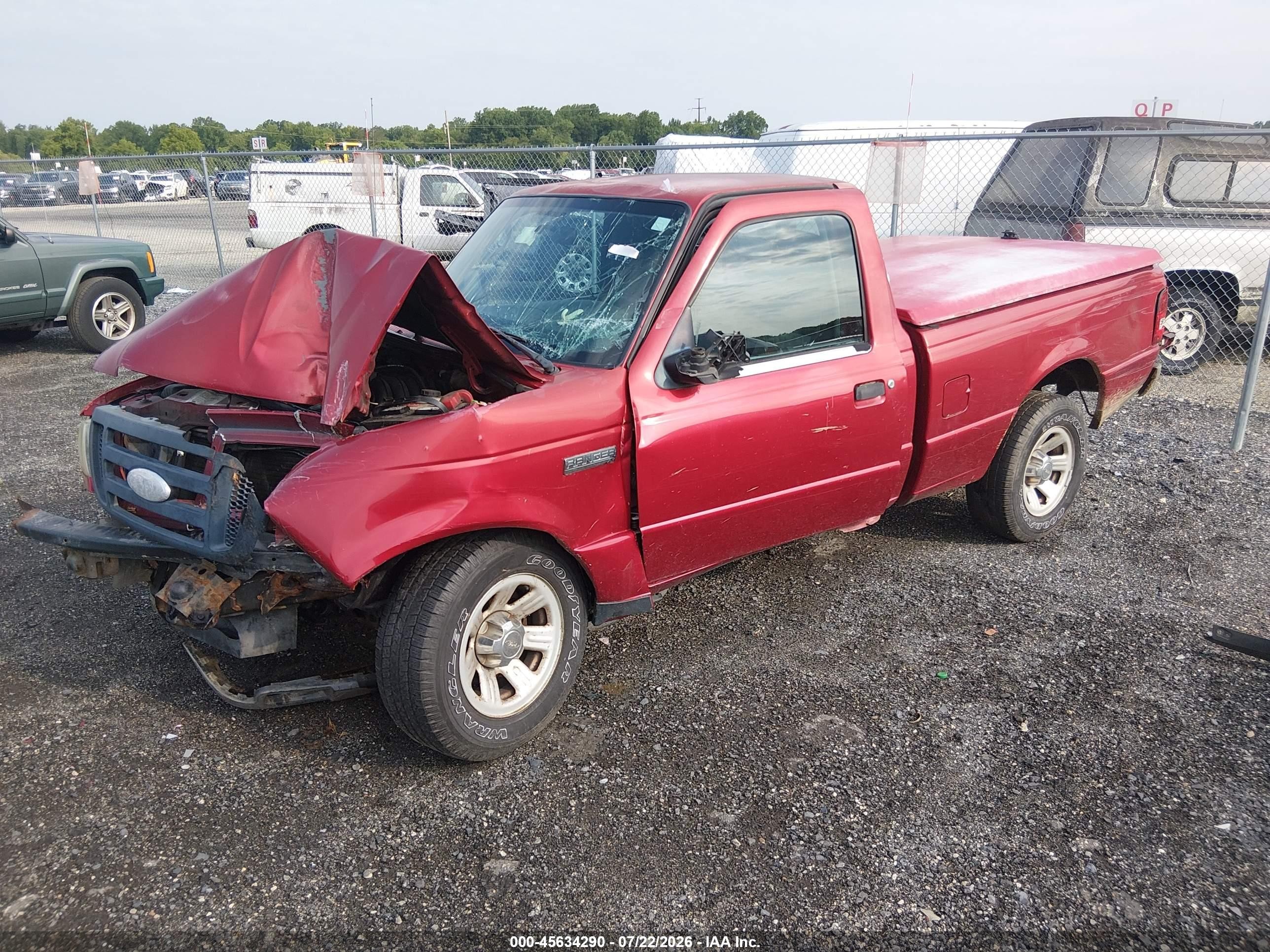 2007 Ford Ranger Stx/xl/xlt Red vin: 1FTYR10D77PA94963