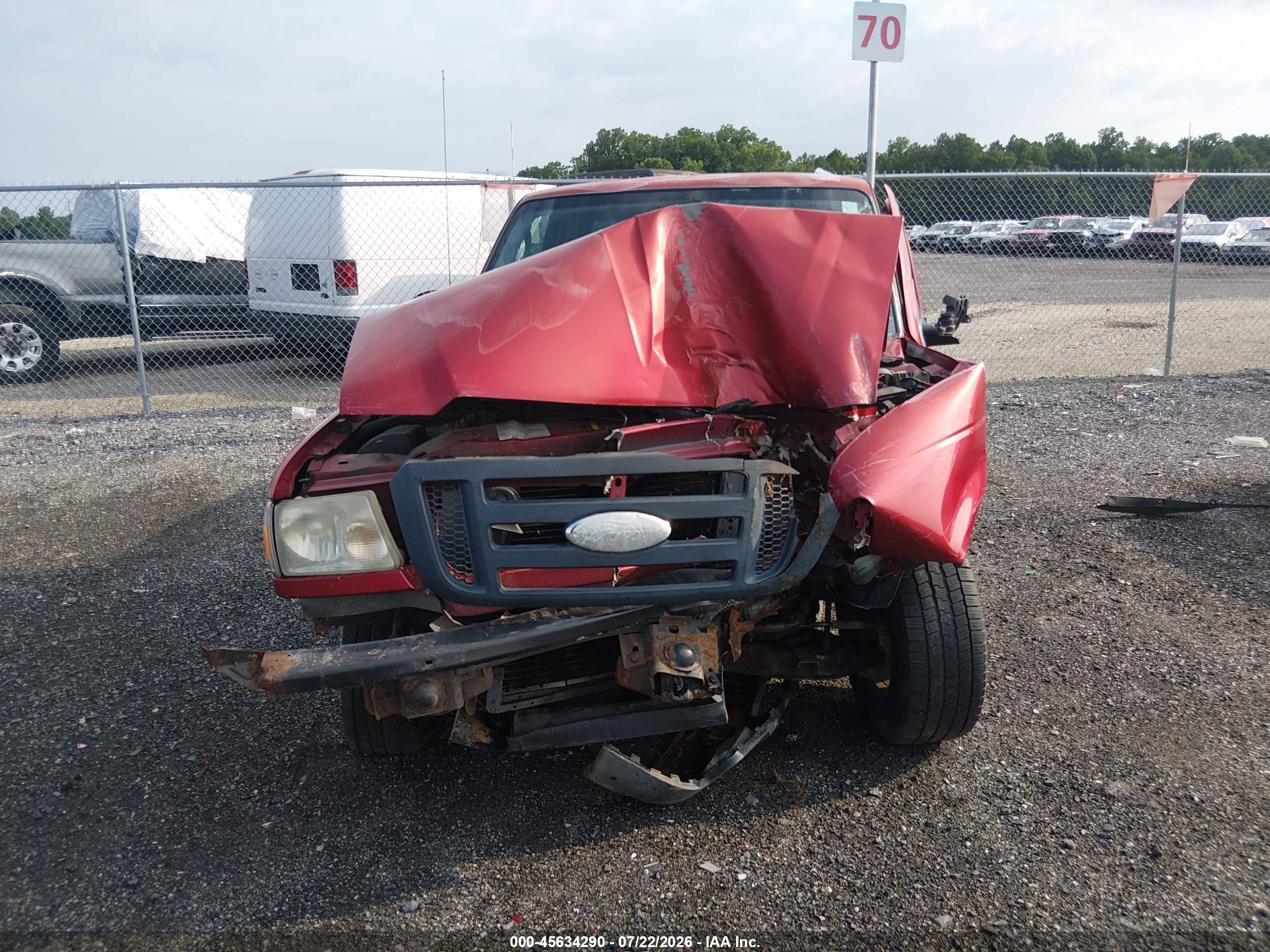 2007 Ford Ranger Stx/xl/xlt Red vin: 1FTYR10D77PA94963