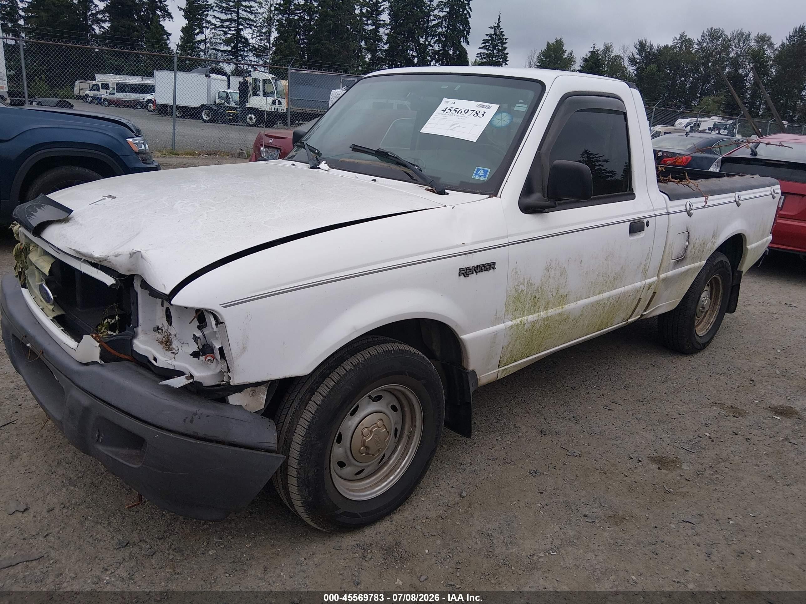 2001 Ford Ranger Xl/xlt White vin: 1FTYR10D81PB49718