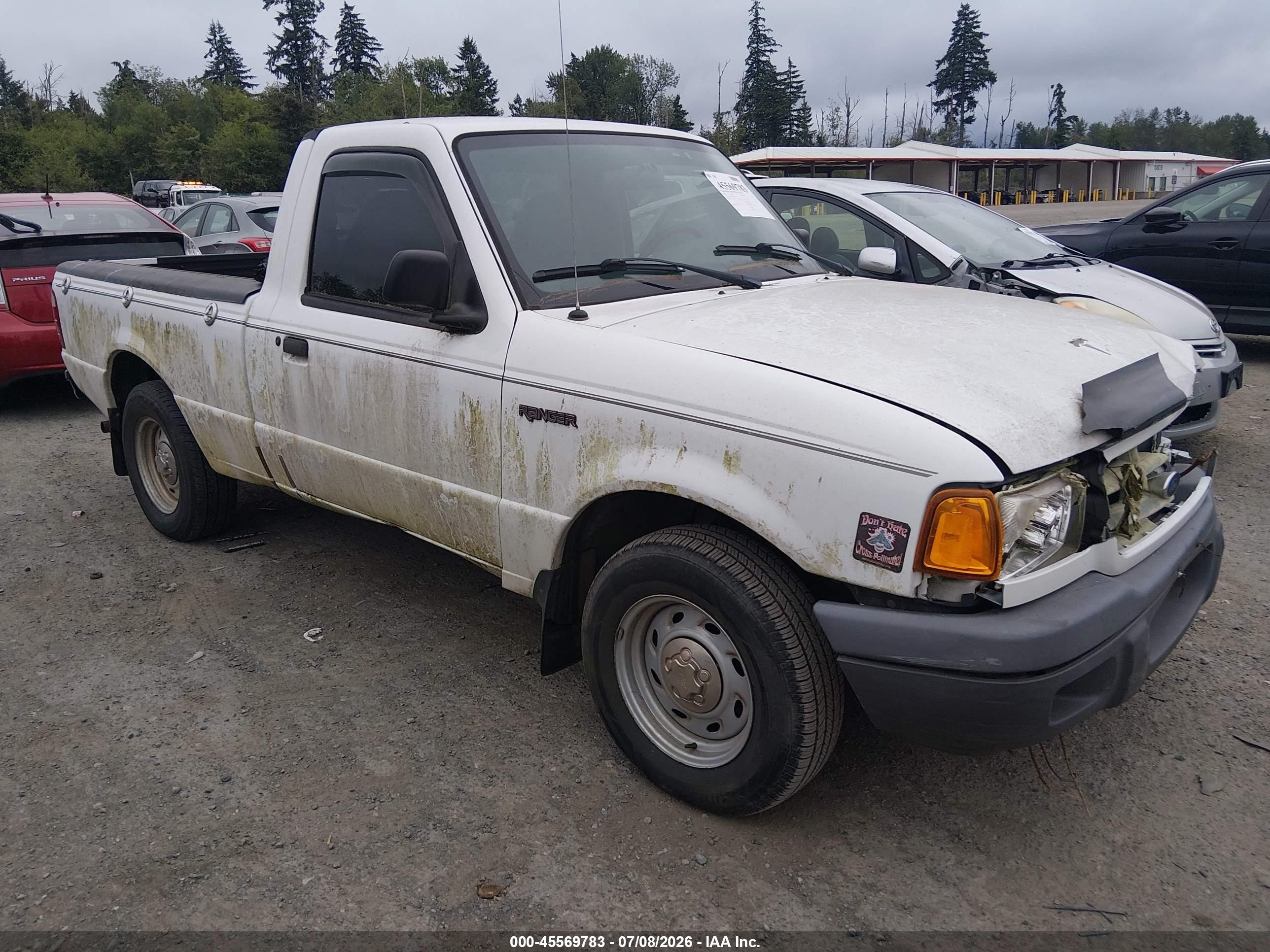 2001 Ford Ranger Xl/xlt White vin: 1FTYR10D81PB49718