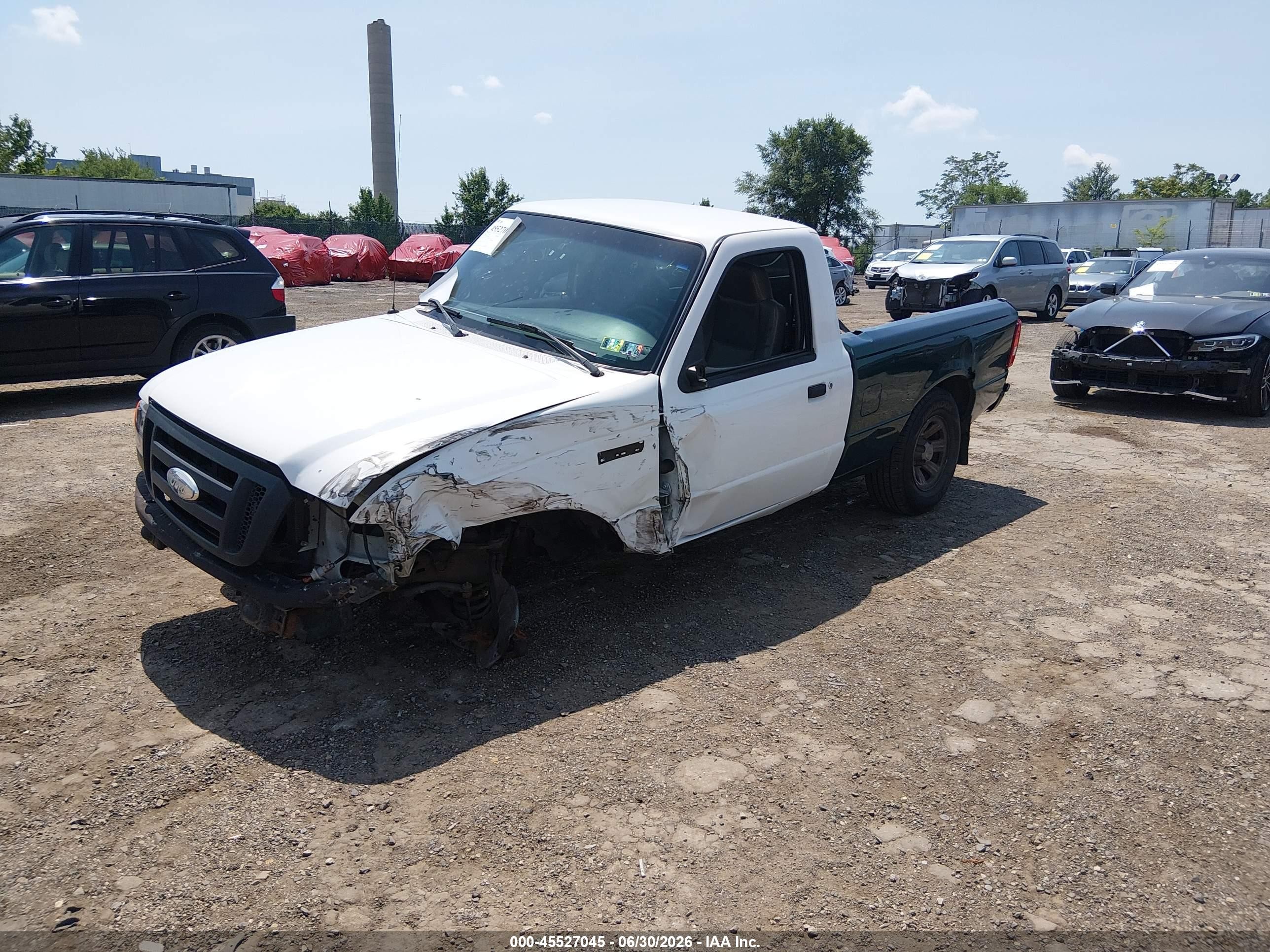 2008 Ford Ranger Xl White vin: 1FTYR10D98PA24060