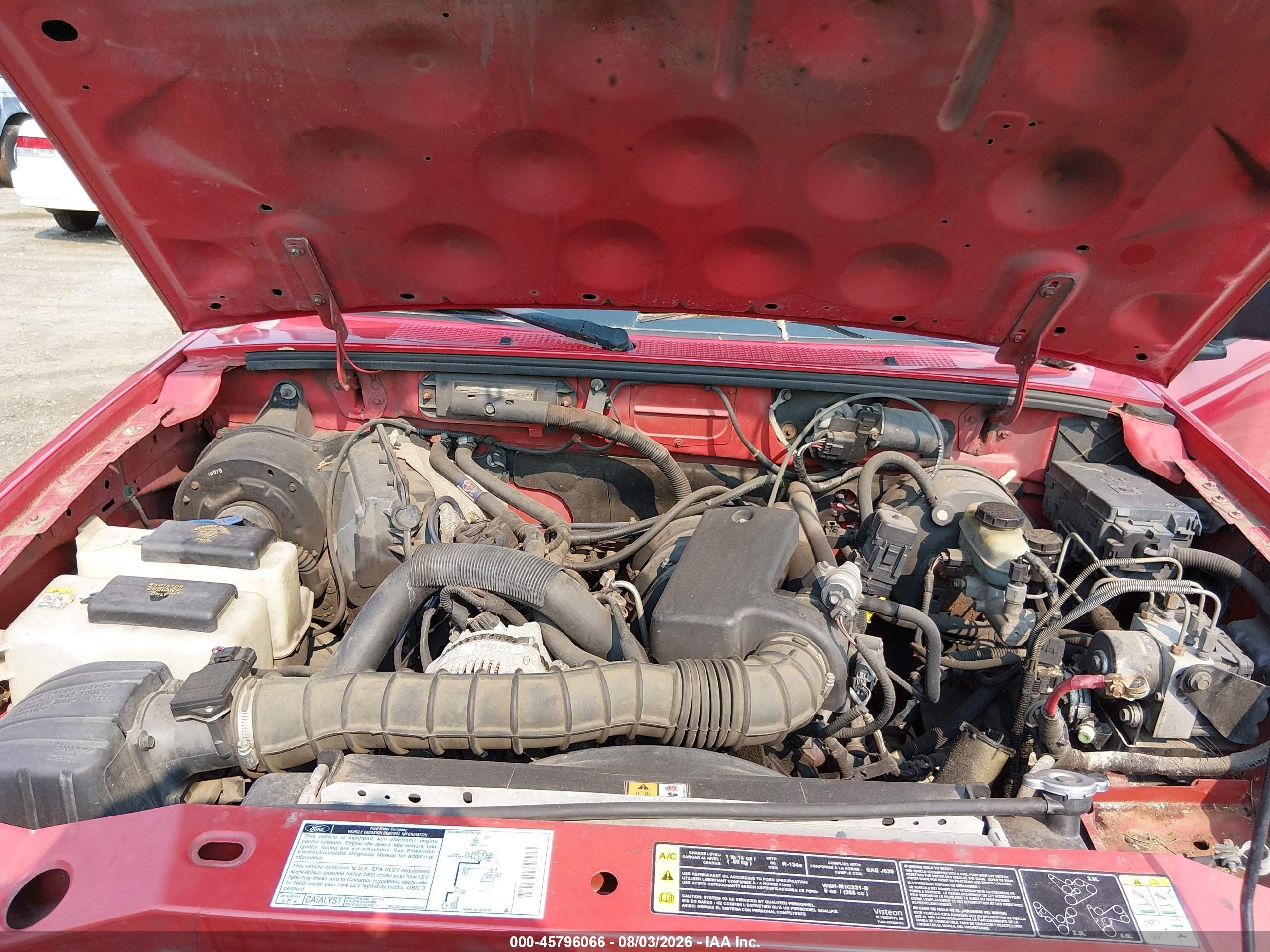 2002 Ford Ranger Edge/xl/xlt Red vin: 1FTYR10U02PA63630