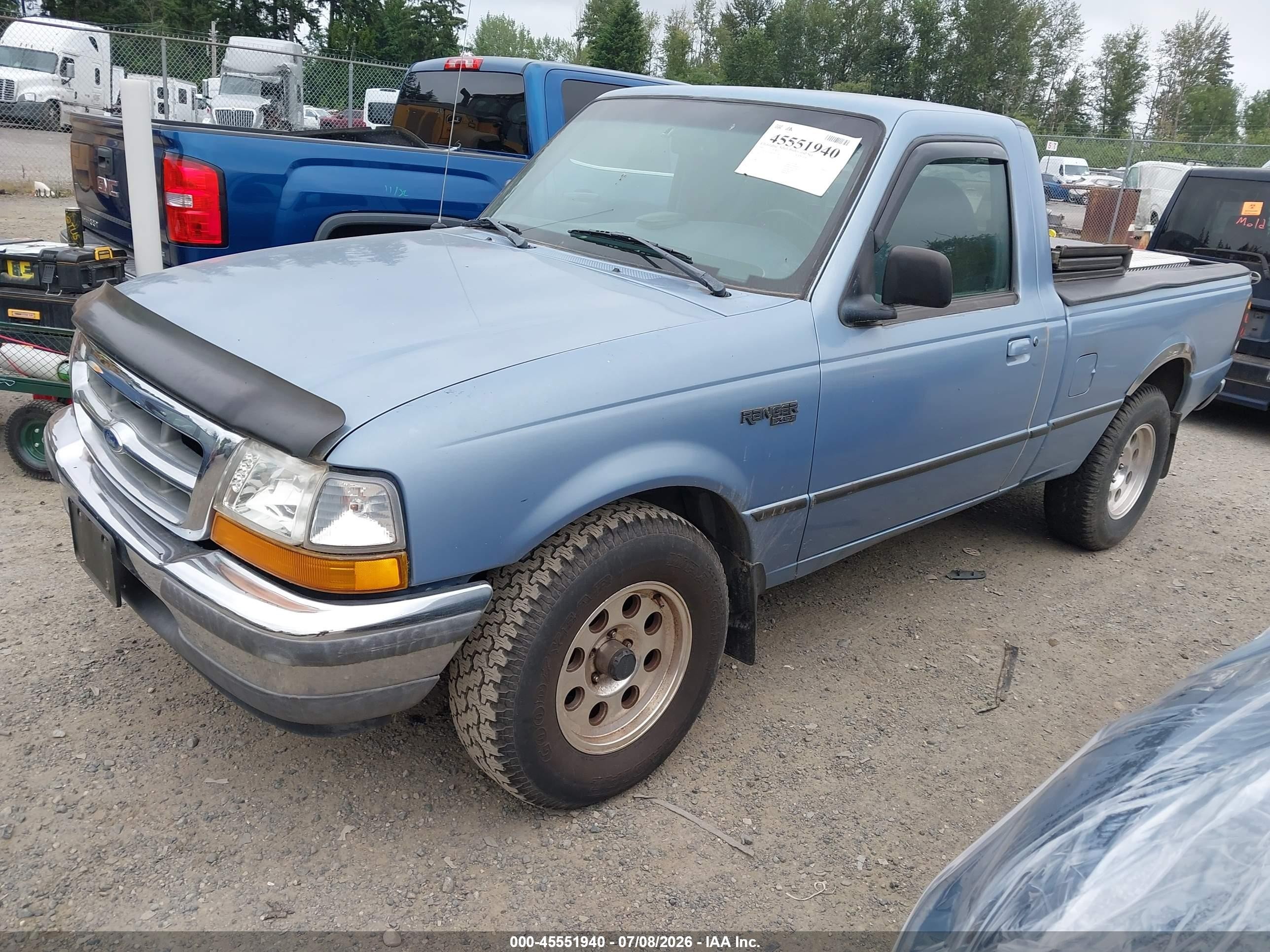1998 Ford Ranger Splash/xl/xlt Blue vin: 1FTYR10U0WUB76789