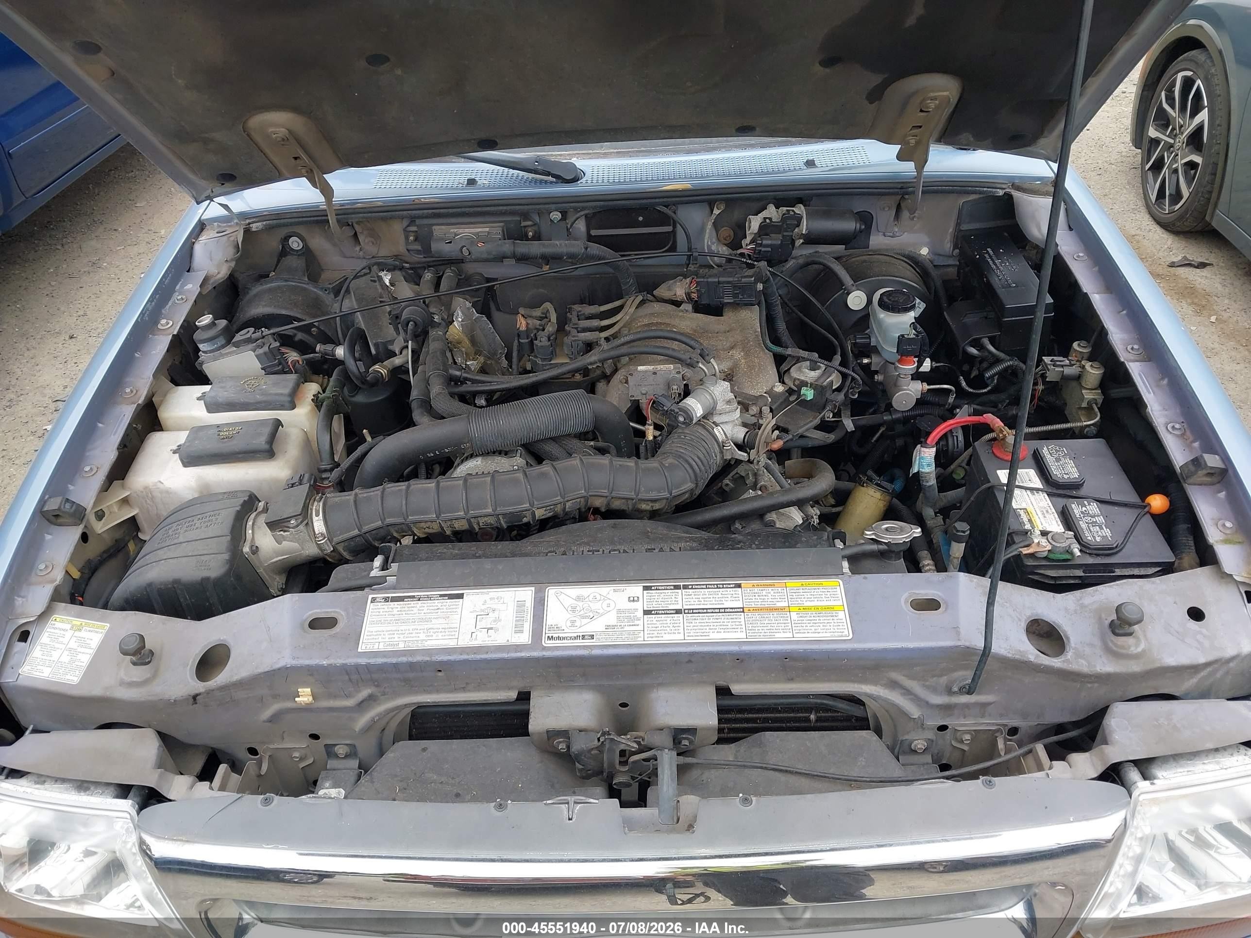 1998 Ford Ranger Splash/xl/xlt Blue vin: 1FTYR10U0WUB76789