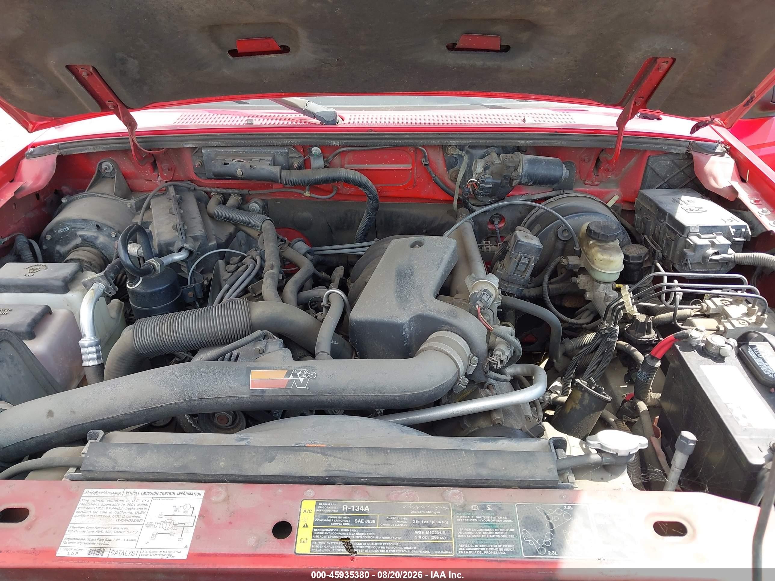 2004 Ford Ranger Edge/xl/xlt Red vin: 1FTYR10U14PB59883