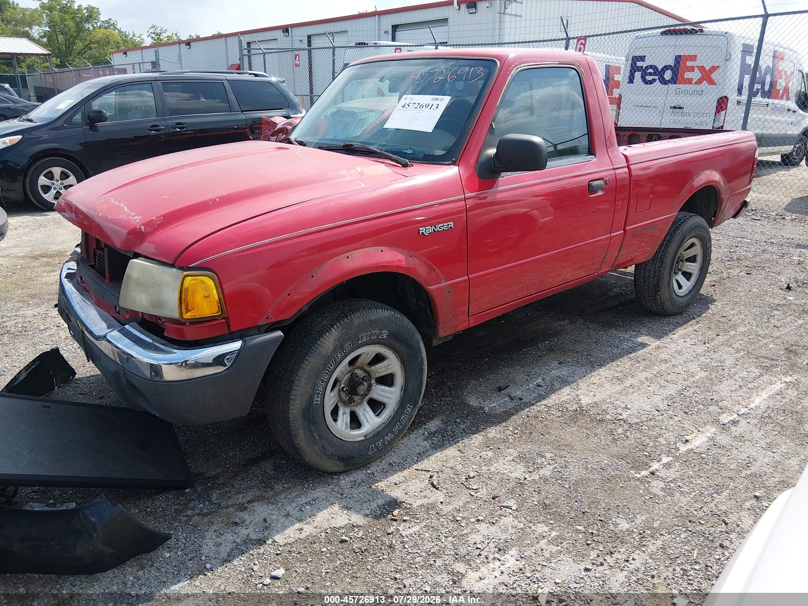 2002 Ford Ranger Edge/xl/xlt Red vin: 1FTYR10U22PA26451
