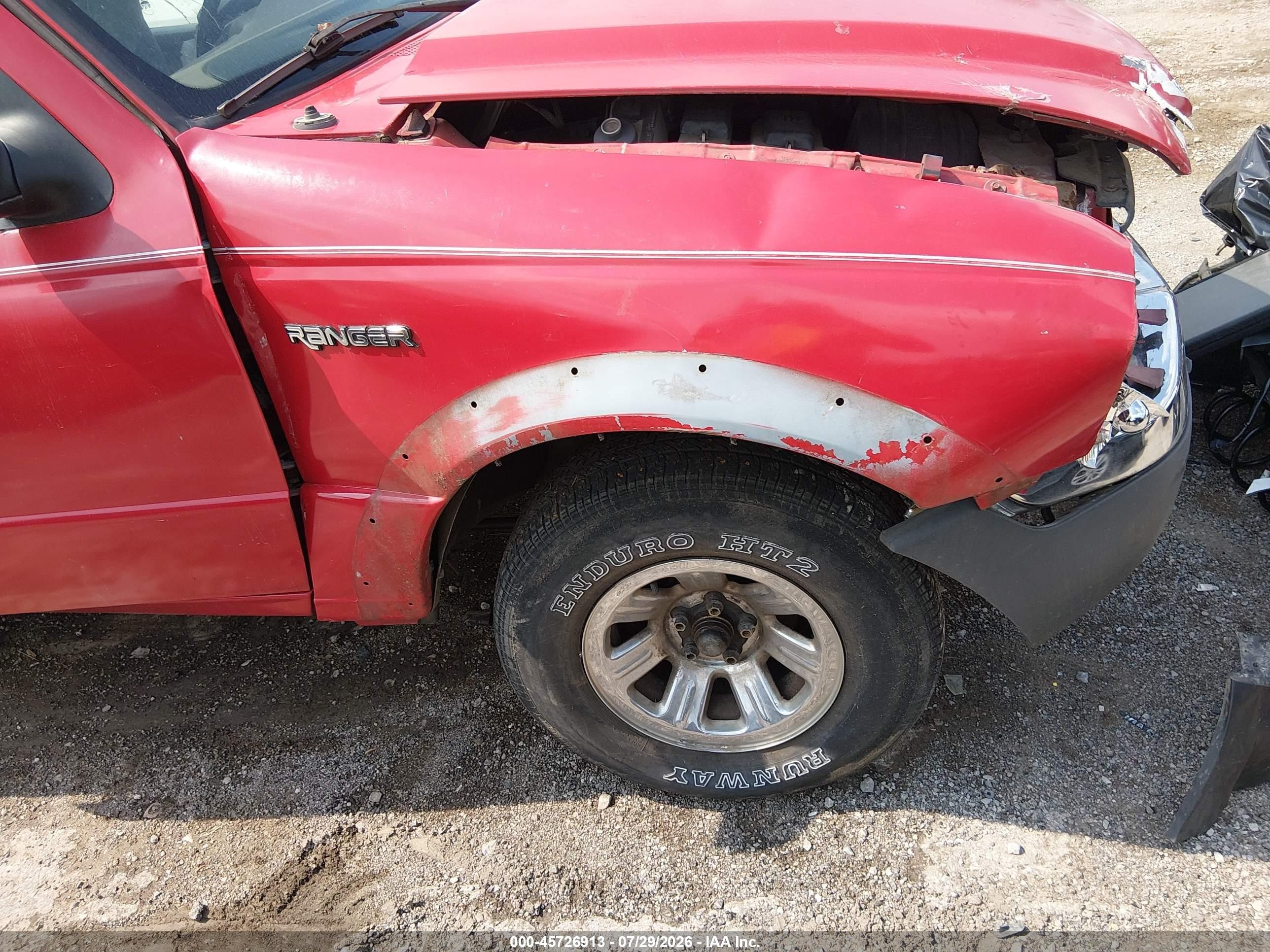 2002 Ford Ranger Edge/xl/xlt Red vin: 1FTYR10U22PA26451
