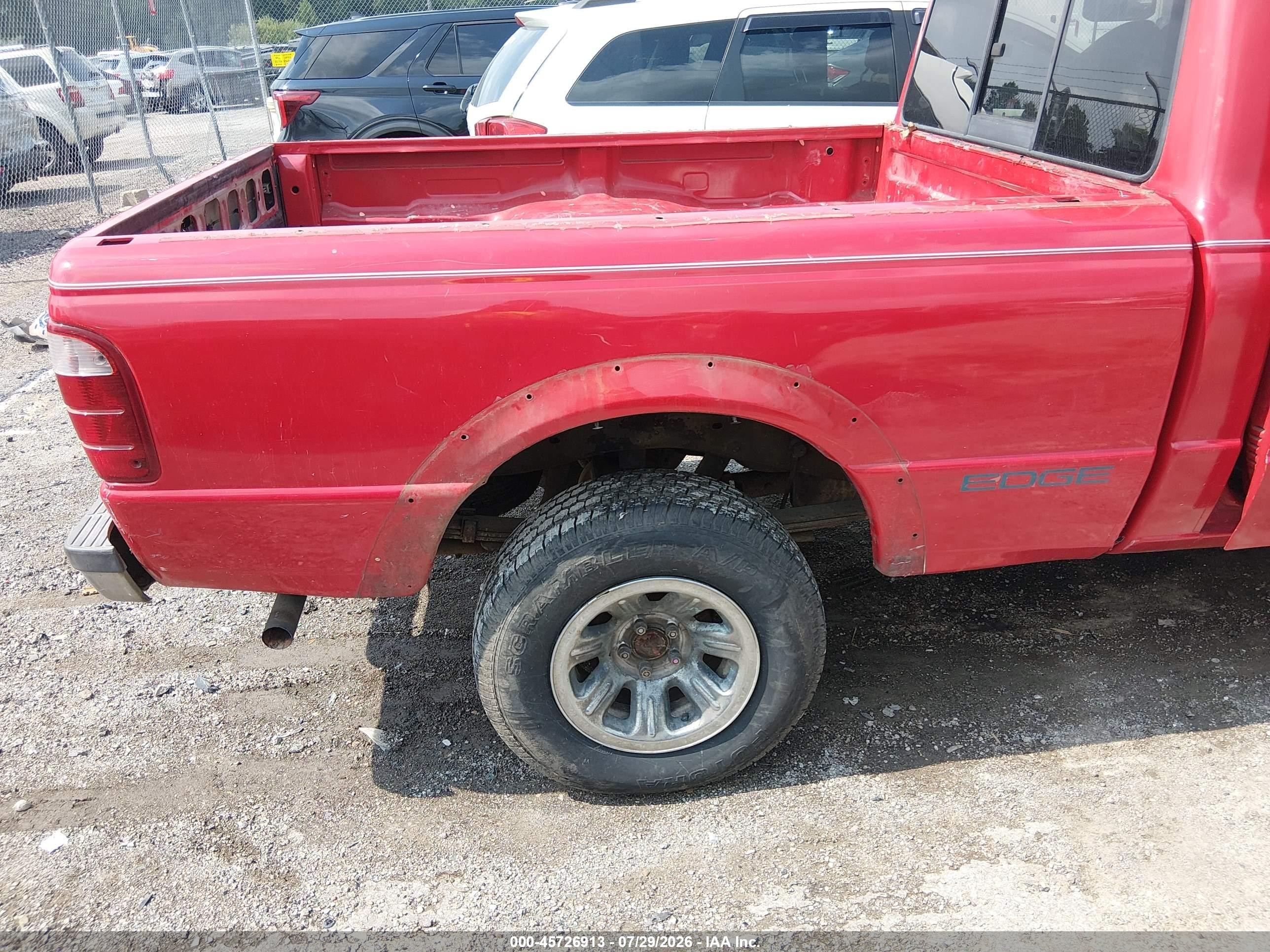 2002 Ford Ranger Edge/xl/xlt Red vin: 1FTYR10U22PA26451