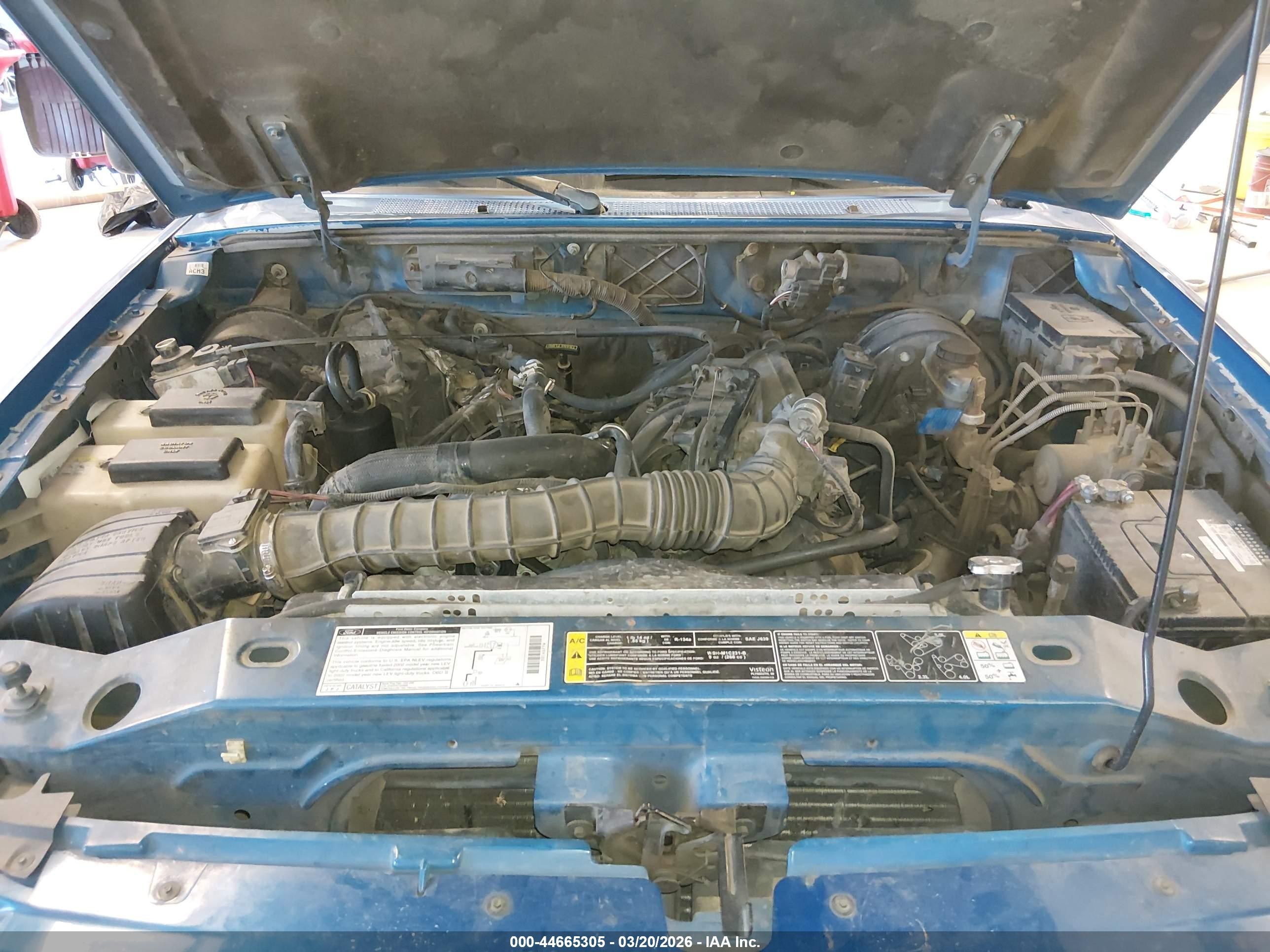 2002 Ford Ranger Edge/xl/xlt Blue vin: 1FTYR10U32TA20536