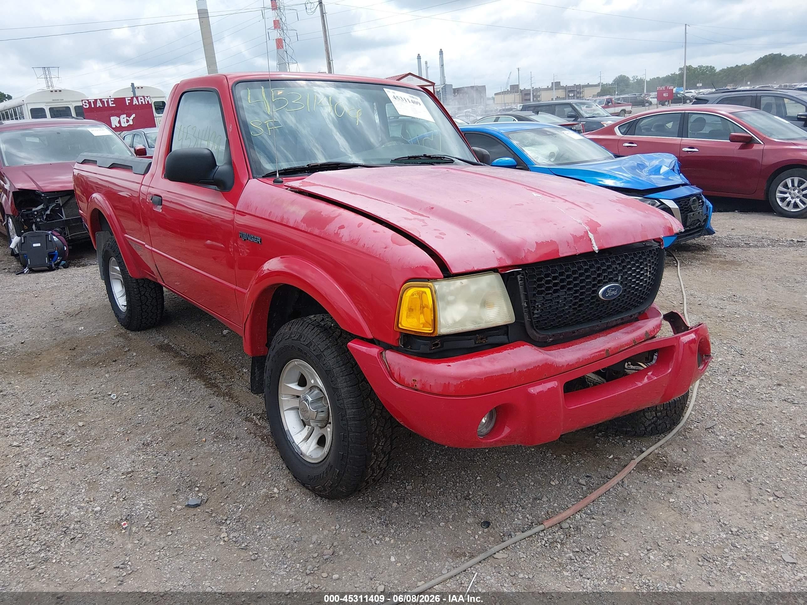 2002 Ford Ranger Edge/xl/xlt Красный vin: 1FTYR10U42PB44761