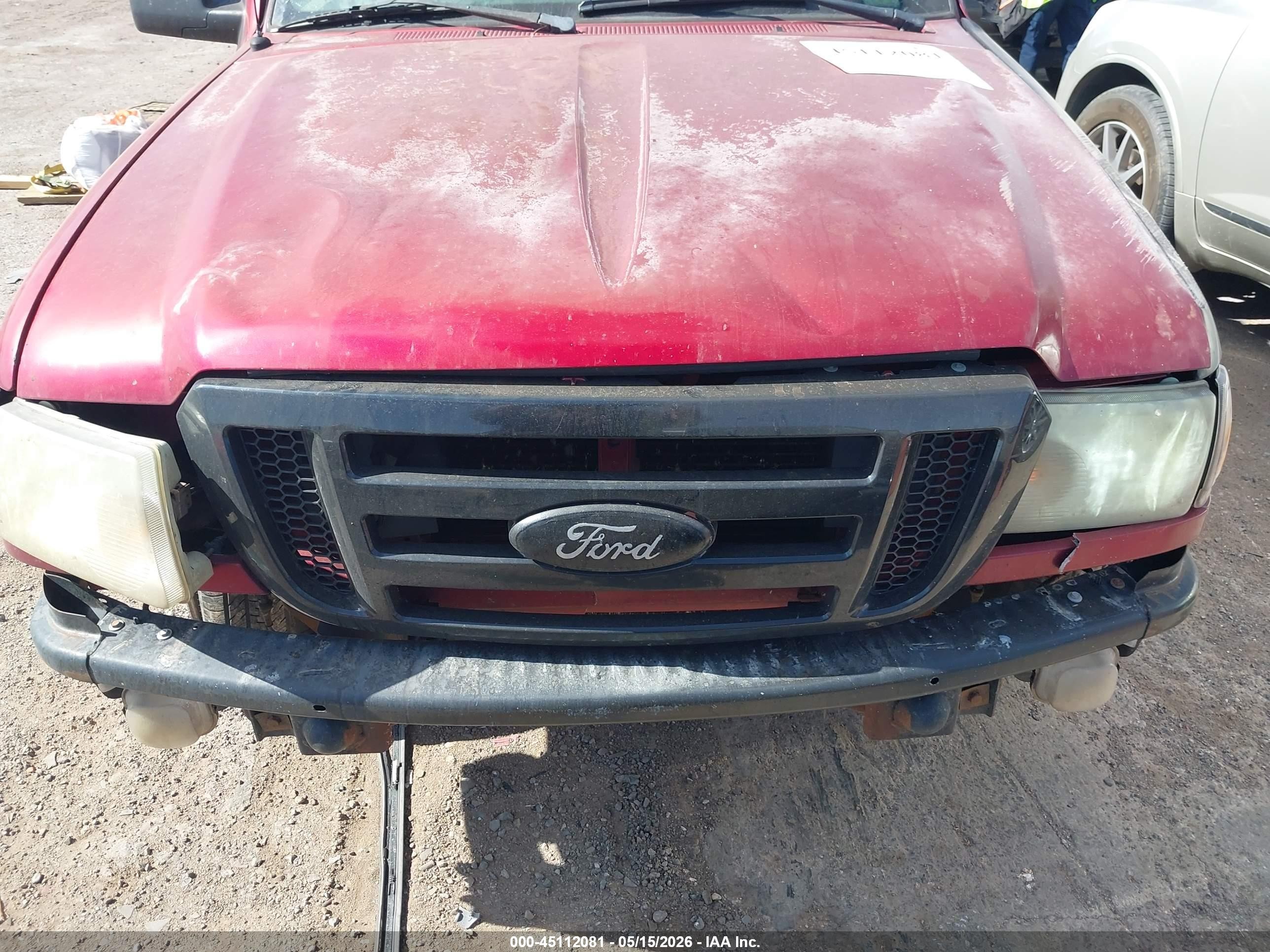 2006 Ford Ranger Sport/stx/xl/xlt Maroon vin: 1FTYR10U46PA51129