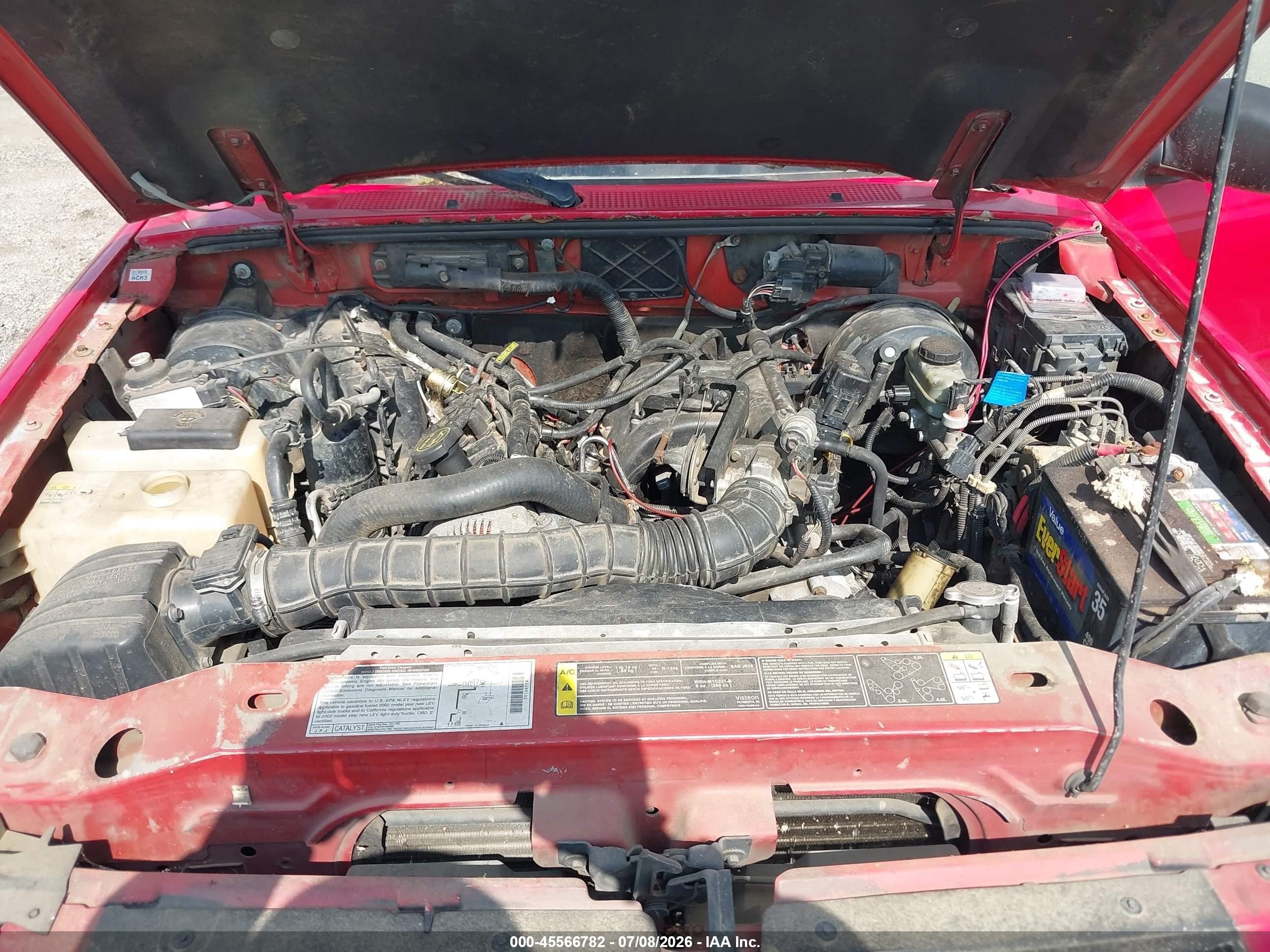 2002 Ford Ranger Edge/xl/xlt Red vin: 1FTYR10U52TA28640