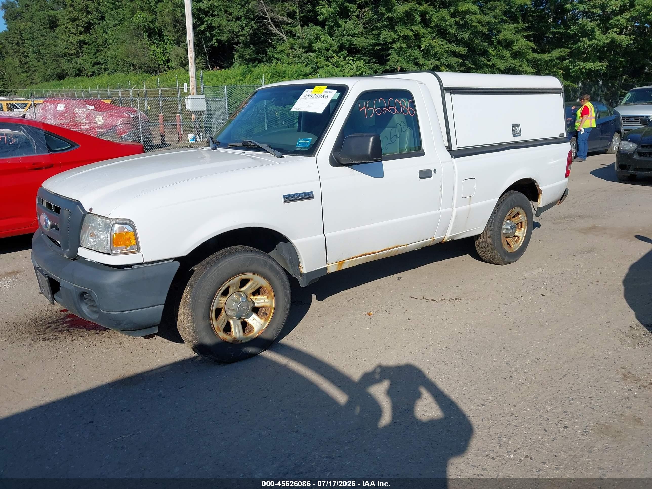 2008 Ford Ranger Xl White vin: 1FTYR10U58PA93392