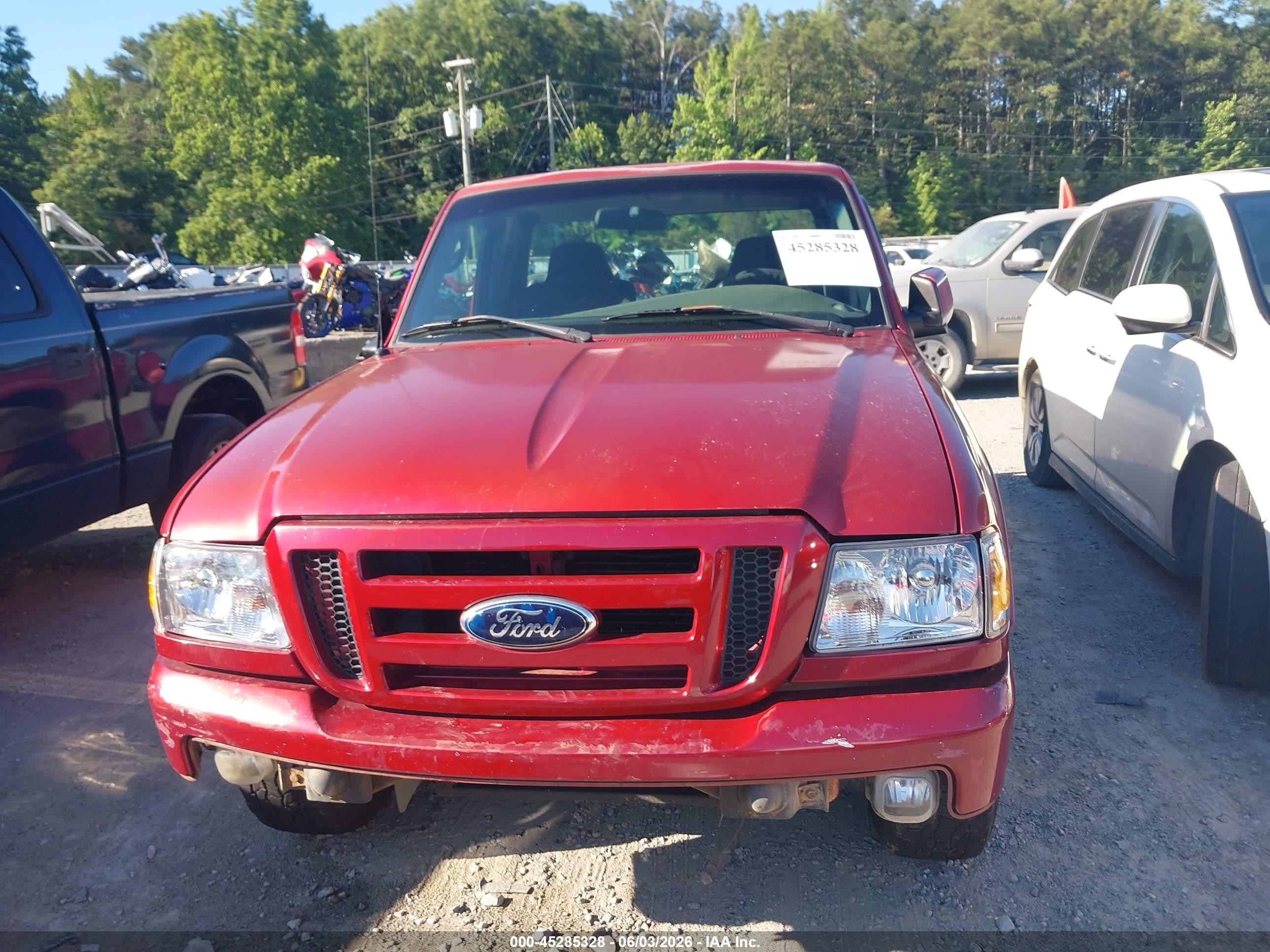 2007 Ford Ranger Sport/stx/xl/xlt Red vin: 1FTYR10U67PA27450