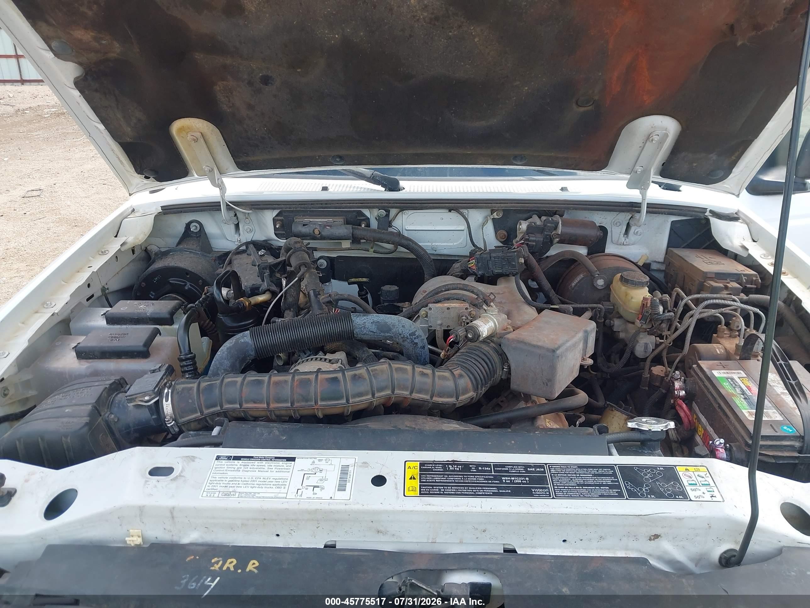 2001 Ford Ranger Edge/xl/xlt White vin: 1FTYR10U91PA97497