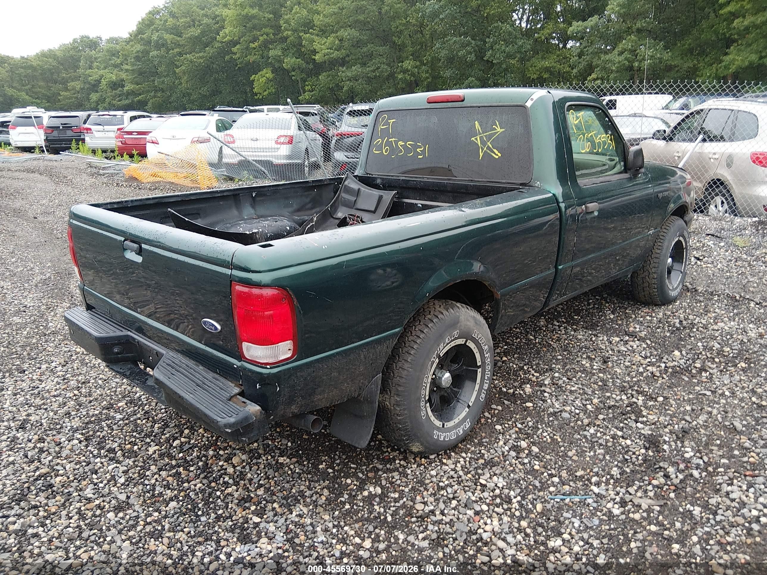 2000 Ford Ranger Xl/xlt Green vin: 1FTYR10V1YTA88822