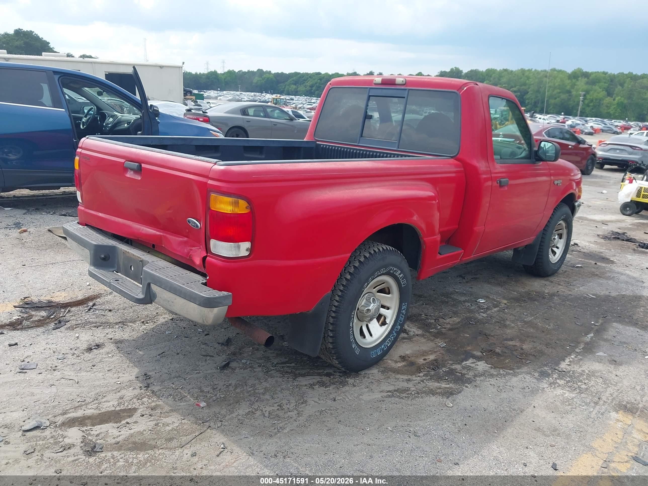 1999 Ford Ranger Xl/xlt Red vin: 1FTYR10V4XPB18595