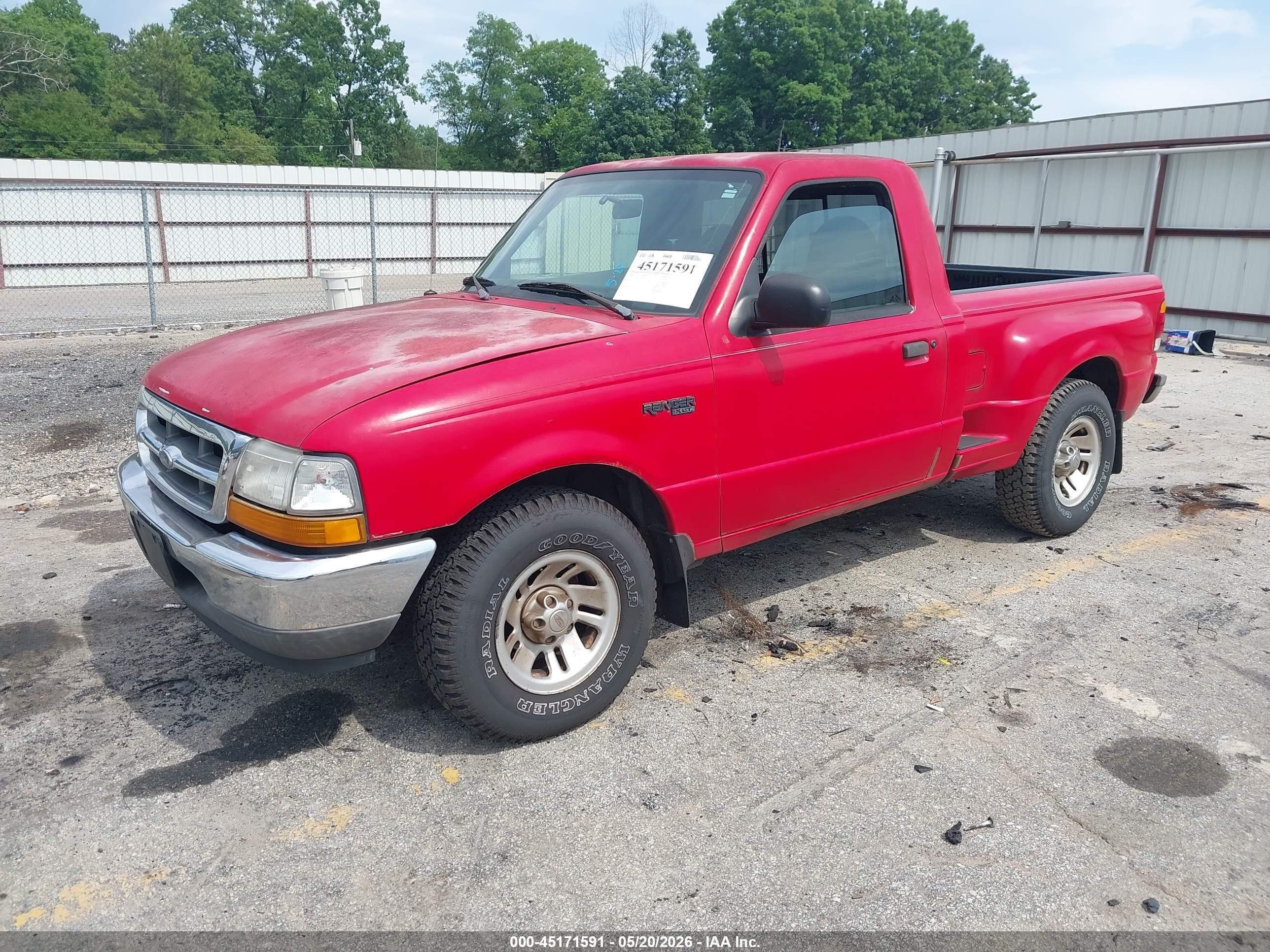 1999 Ford Ranger Xl/xlt Red vin: 1FTYR10V4XPB18595