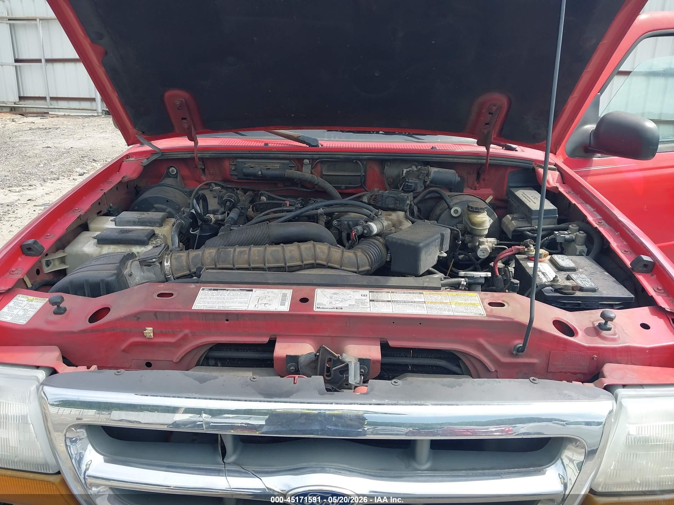 1999 Ford Ranger Xl/xlt Red vin: 1FTYR10V4XPB18595