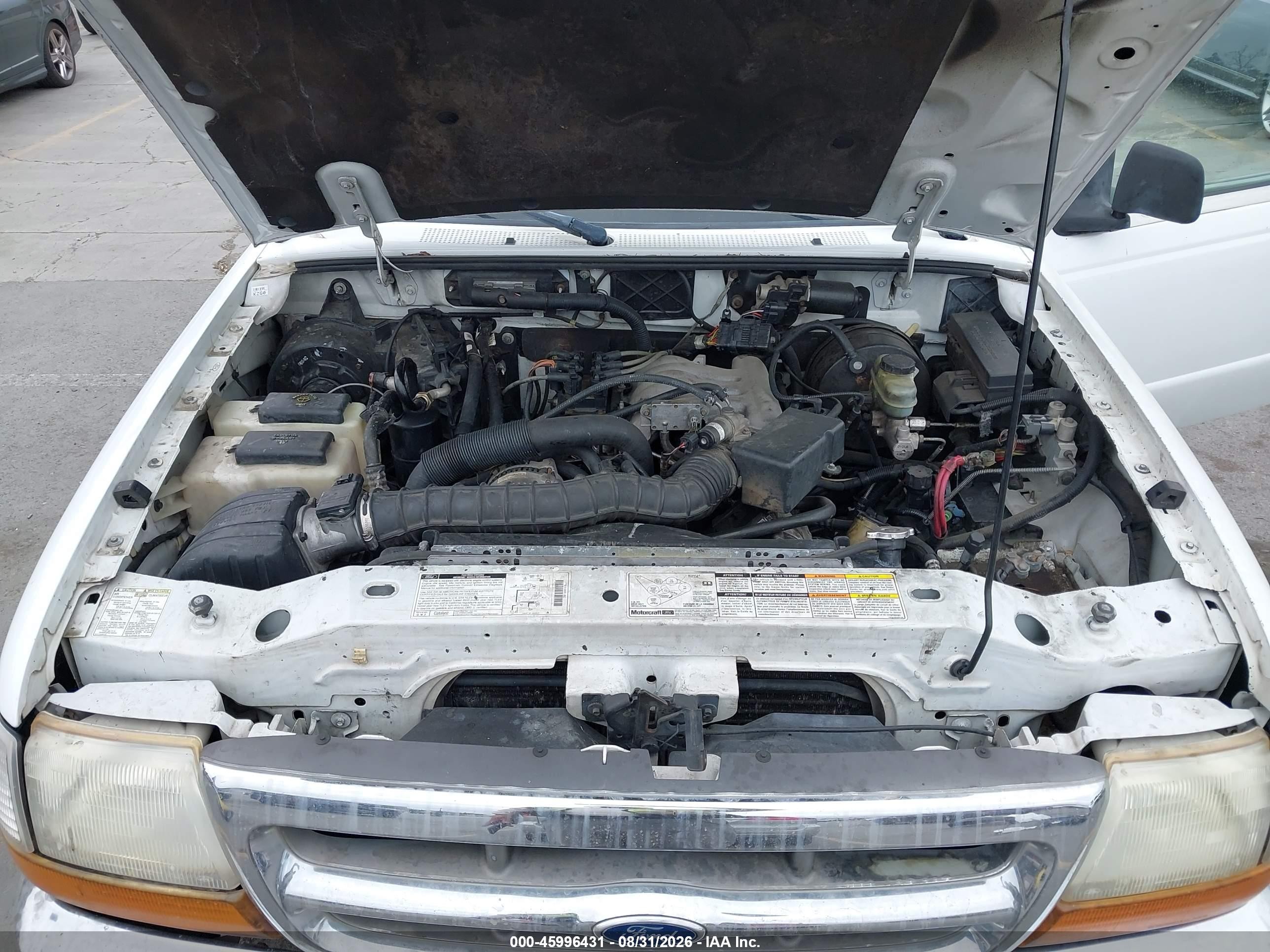 2000 Ford Ranger Xl/xlt White vin: 1FTYR10V5YTB09154