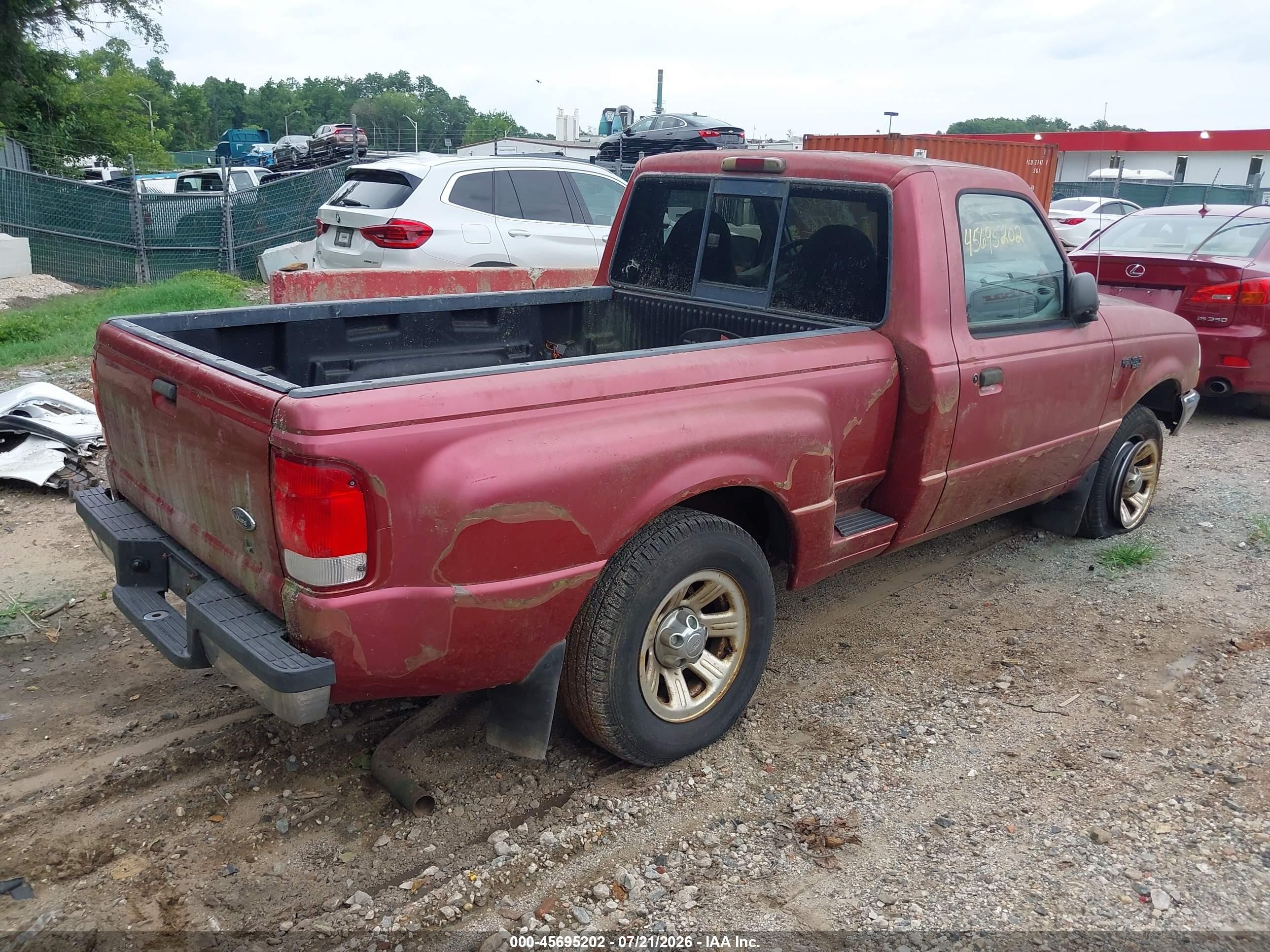 2000 Ford Ranger Xl/xlt Red vin: 1FTYR10V6YTA83809
