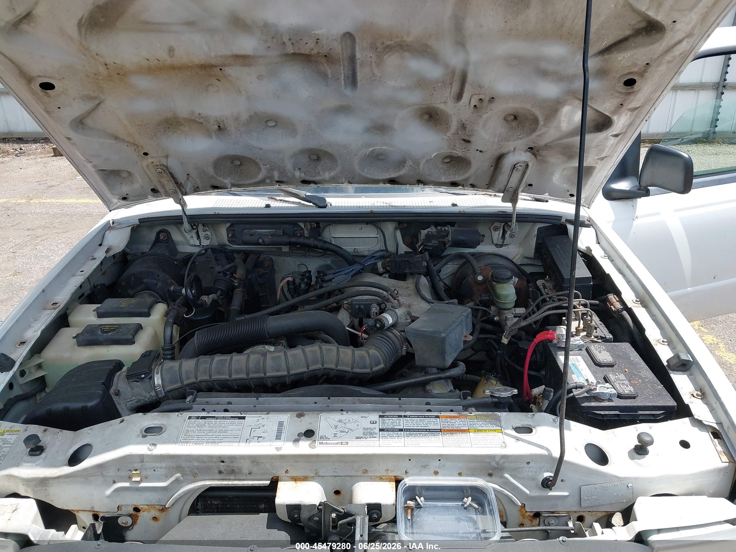 2000 Ford Ranger Xl/xlt White vin: 1FTYR10V7YPB10301