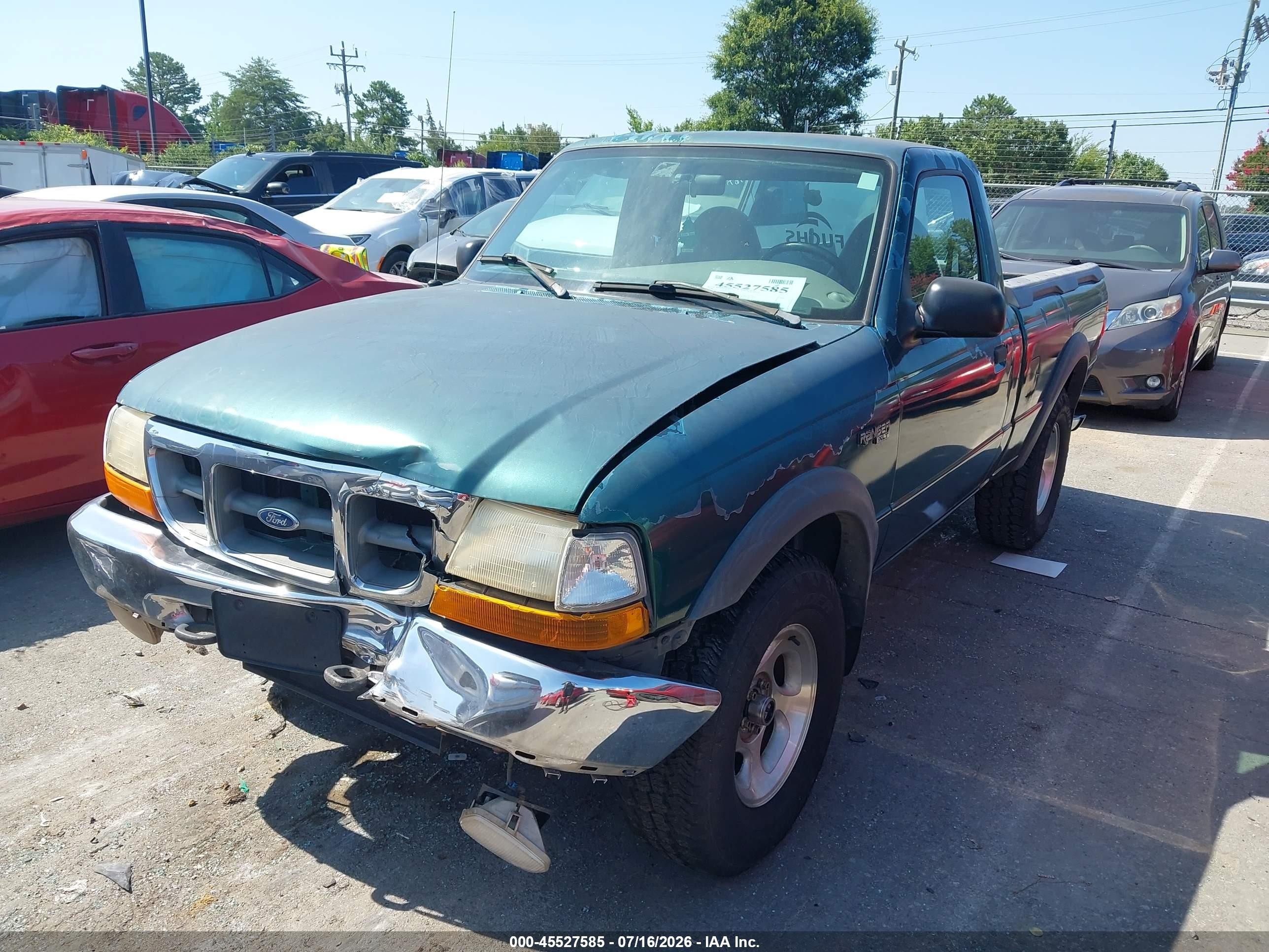 1999 Ford Ranger Xlt Green vin: 1FTYR11X9XPB01436