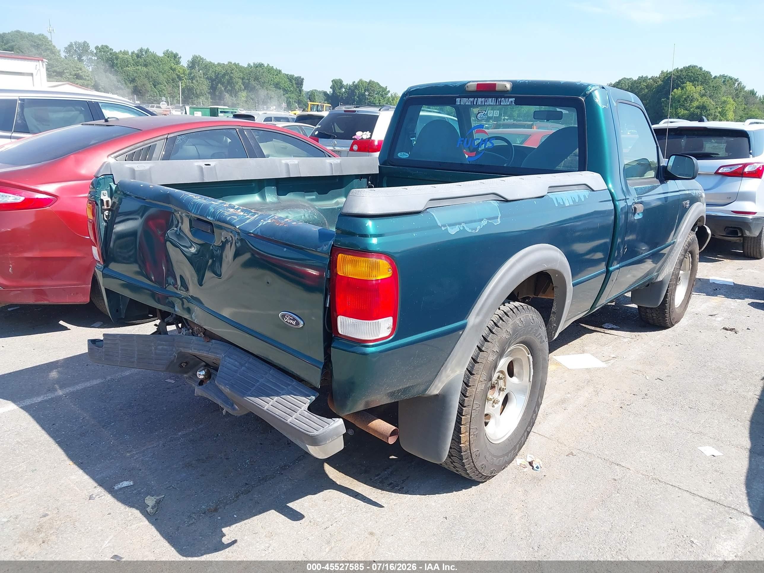 1999 Ford Ranger Xlt Green vin: 1FTYR11X9XPB01436