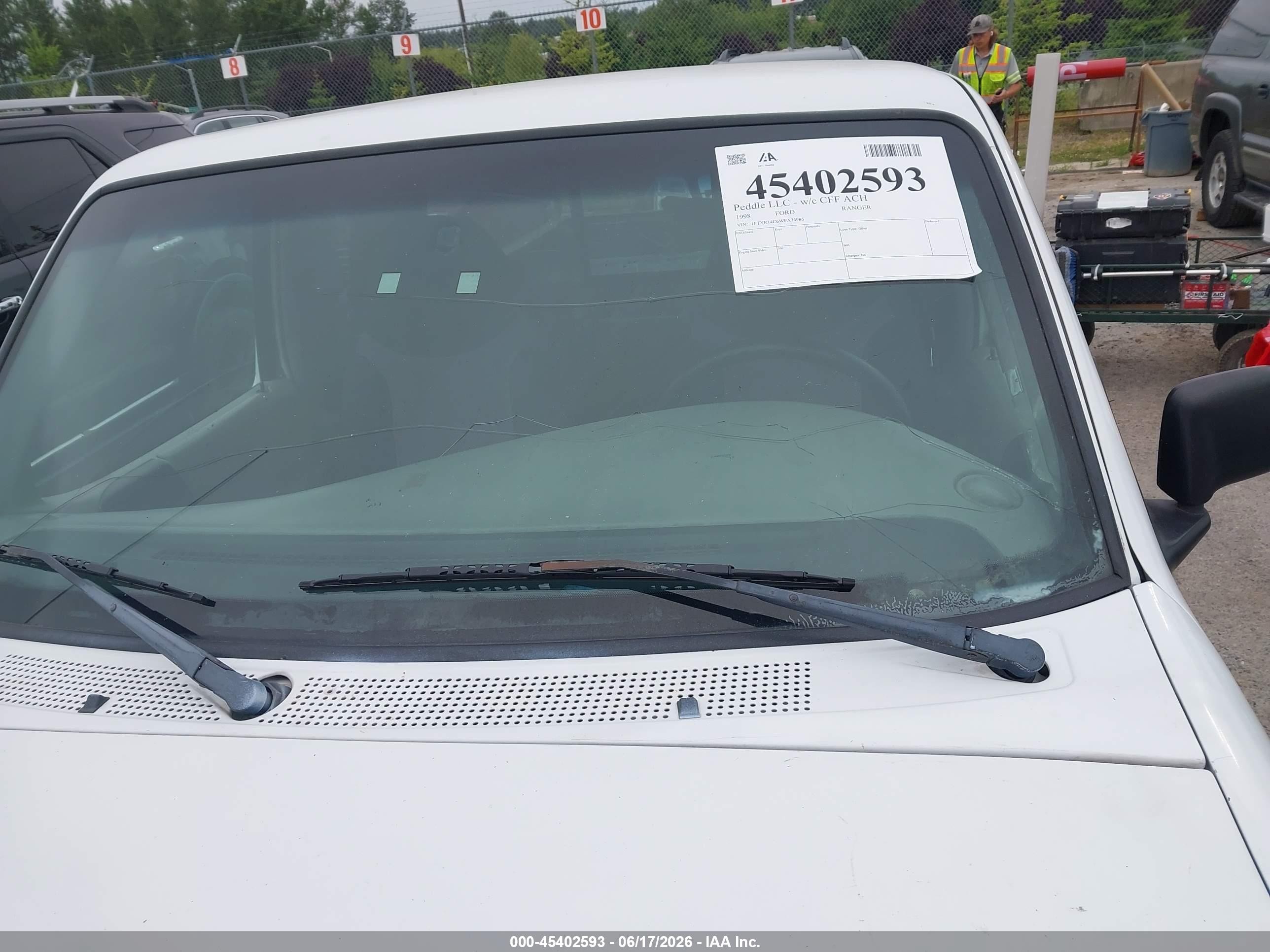 1998 Ford Ranger Xl/xlt White vin: 1FTYR14C6WPA76986