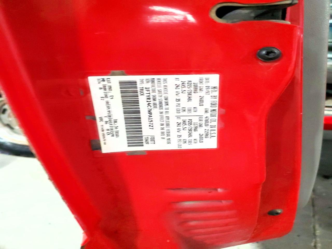 1998 Ford Ranger Super Cab Red vin: 1FTYR14C7WPA15727