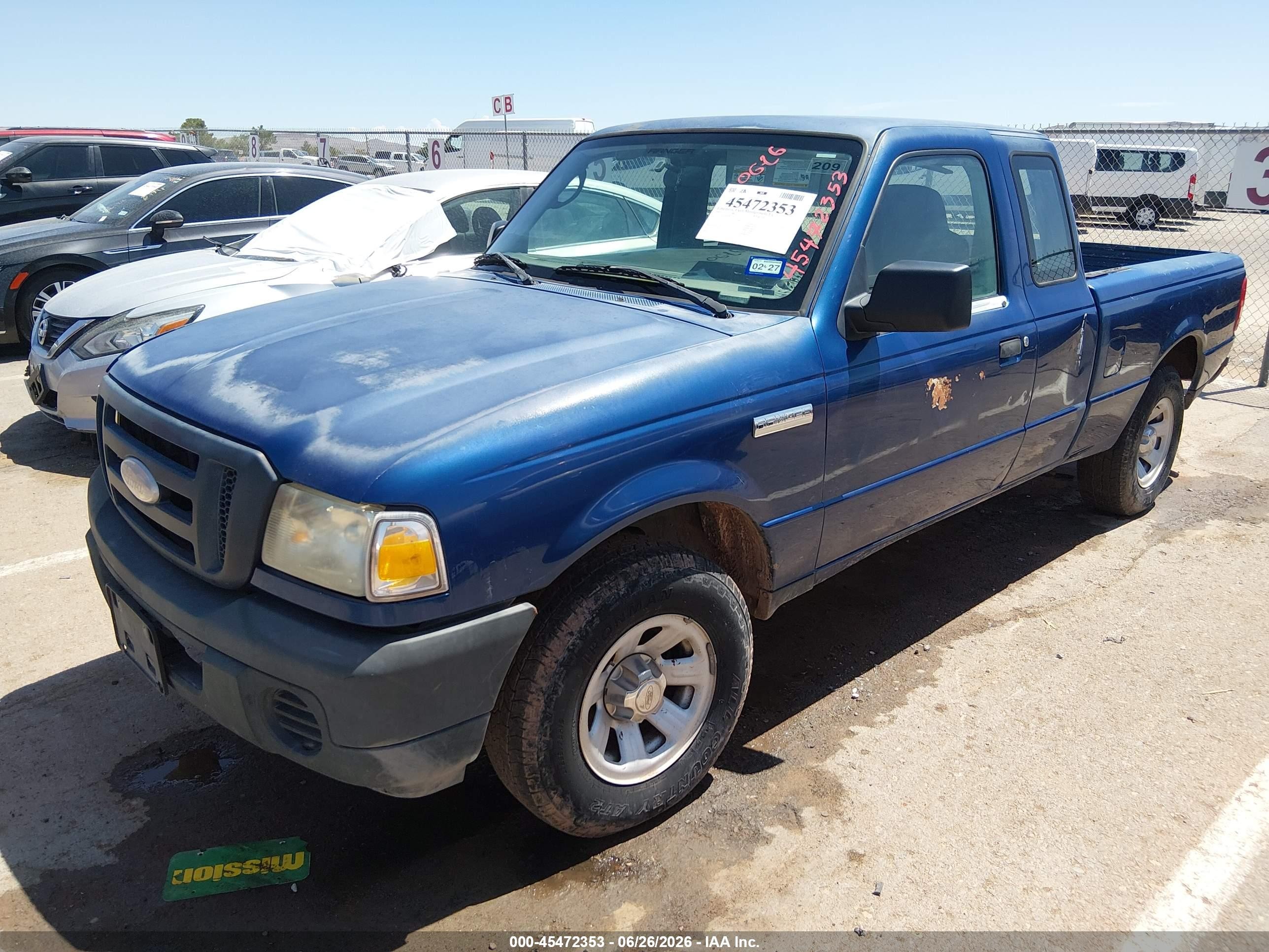 2009 Ford Ranger Xl/xlt Blue vin: 1FTYR14D09PA19275