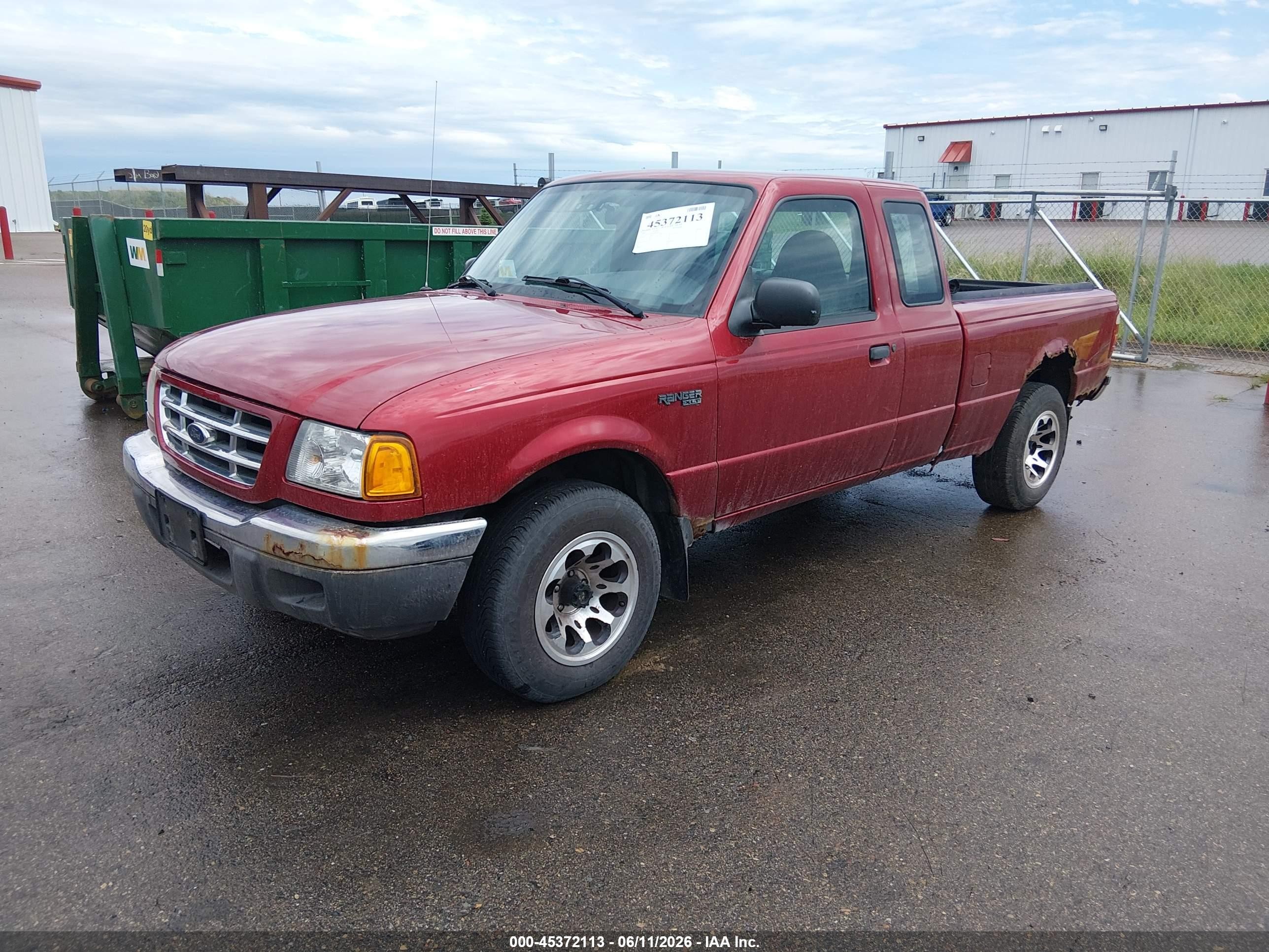 2001 Ford Ranger Xl/xlt Red vin: 1FTYR14D71PB69145