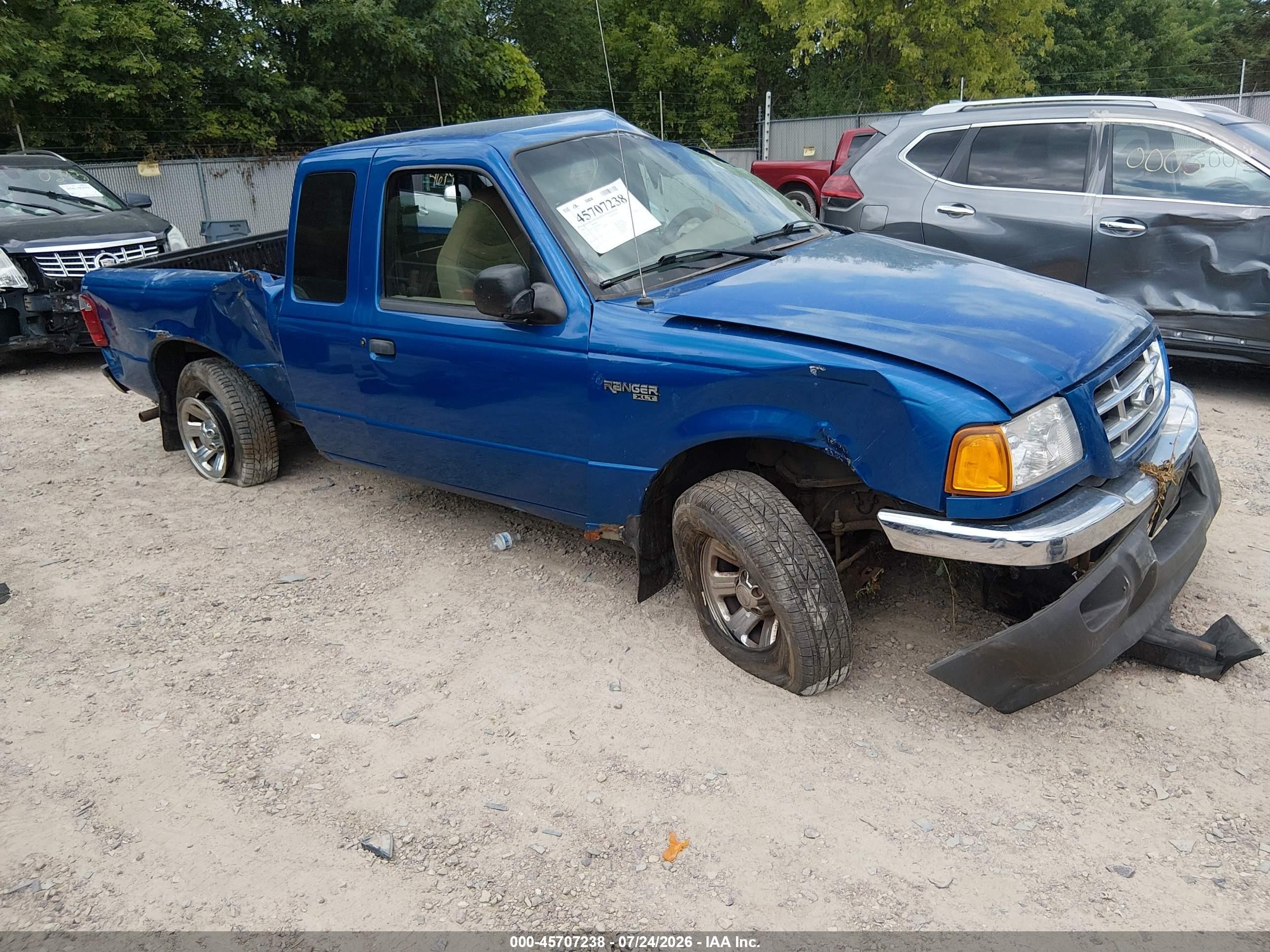 2001 Ford Ranger Edge/xlt Blue vin: 1FTYR14E31PB58829