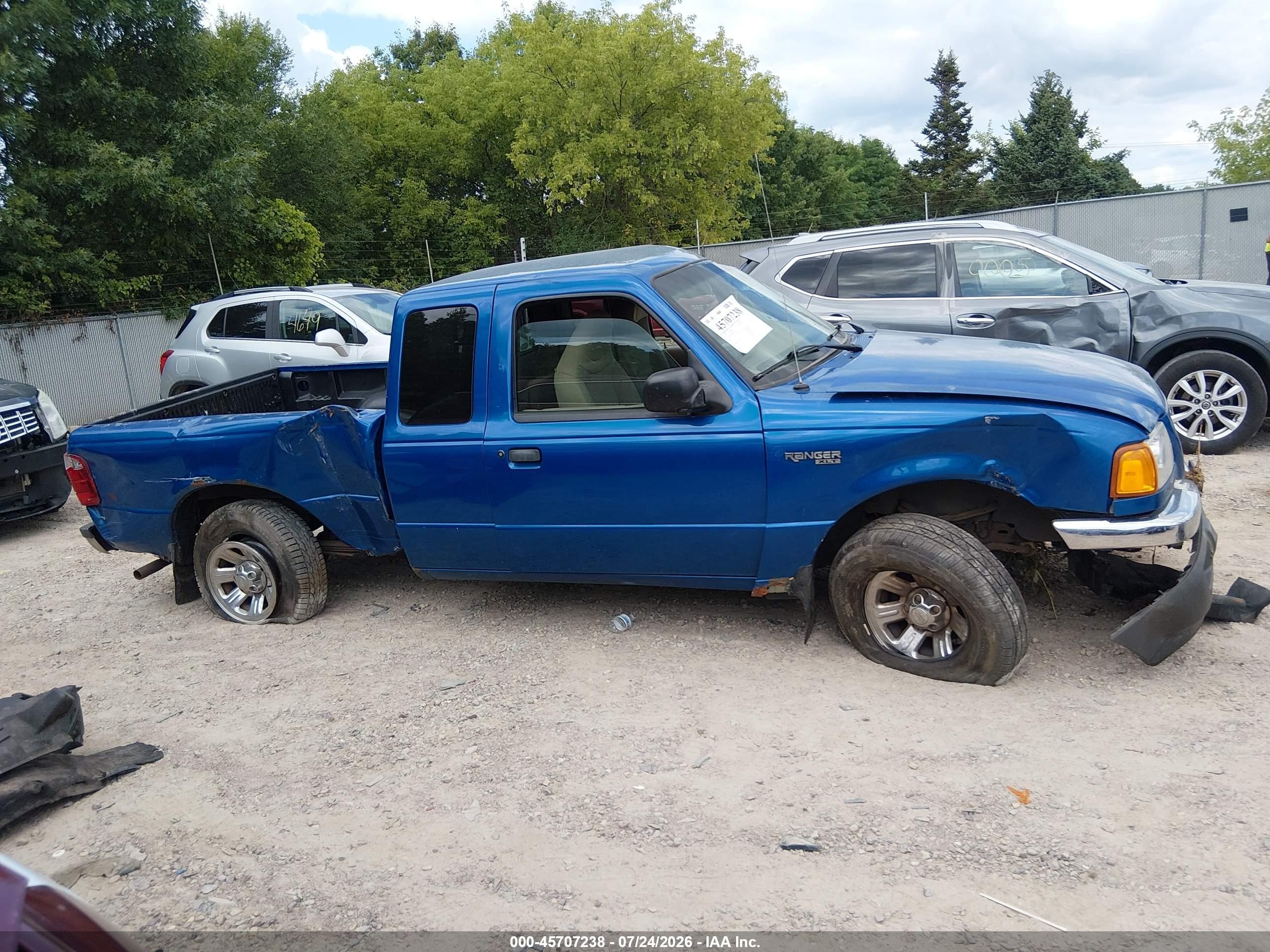 2001 Ford Ranger Edge/xlt Blue vin: 1FTYR14E31PB58829